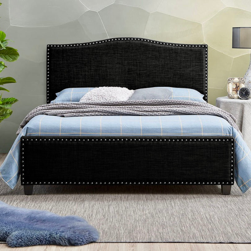 REMIS Bed Frame Queen Velvet Black Exhibit Sales at Seremban 2 Offline Store