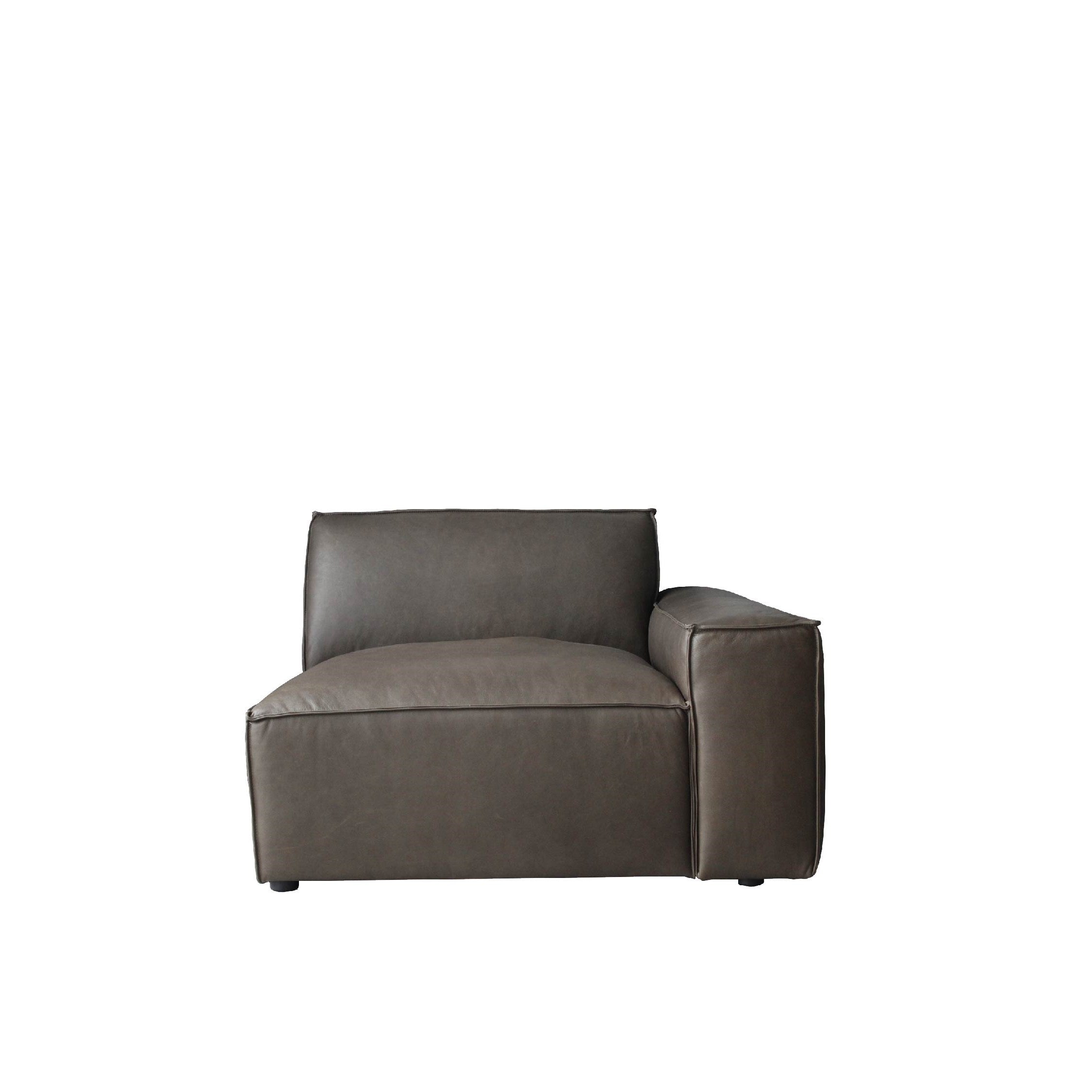 ESSIMETRI Right Arm Sofa Taupe Leather Exhibit Sale at Seremban 2 Offline Store