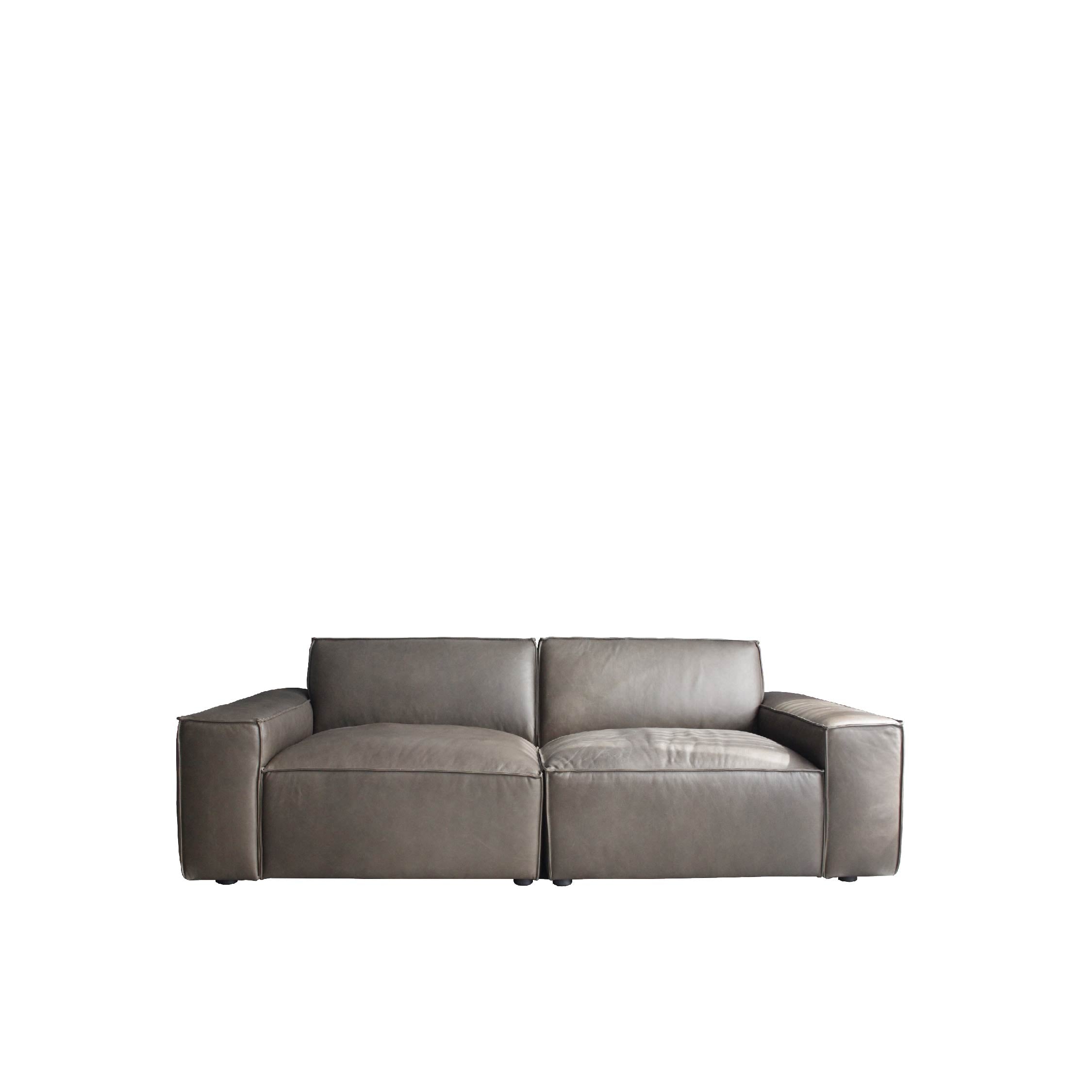 ESSIMETRI Sofa 3 Seater Taupe Leather Exhibit Sale at Seremban 2 Offline Store