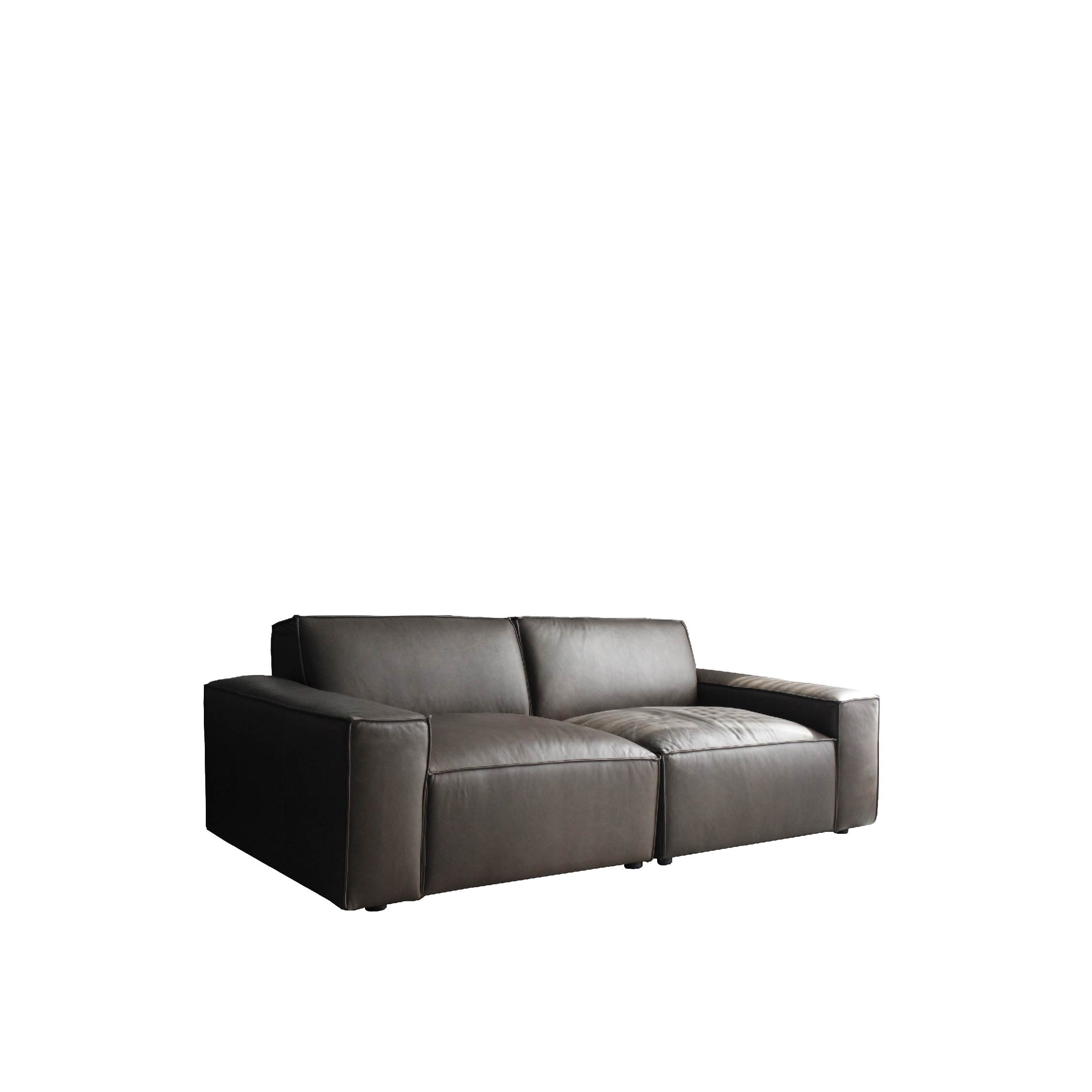 ESSIMETRI Sofa 3 Seater Taupe Leather Exhibit Sale at Seremban 2 Offline Store