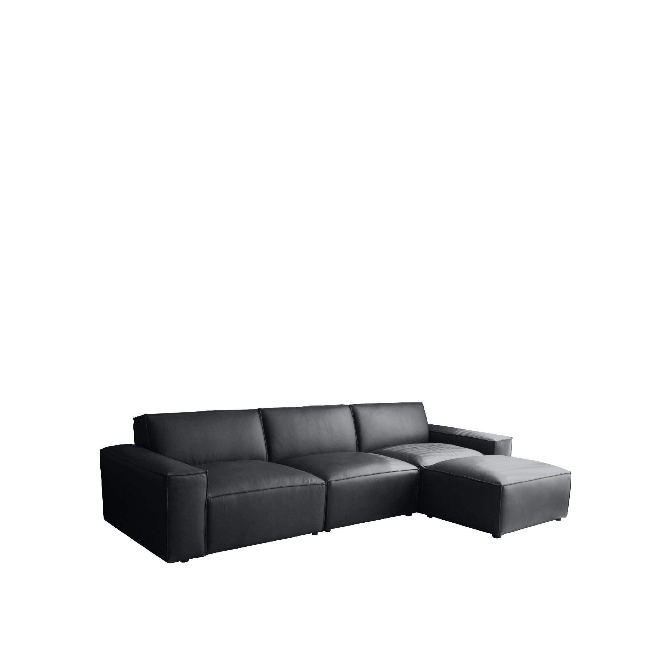 ESSIMETRI Sofa 4 Seater with Ottoman (Leather)