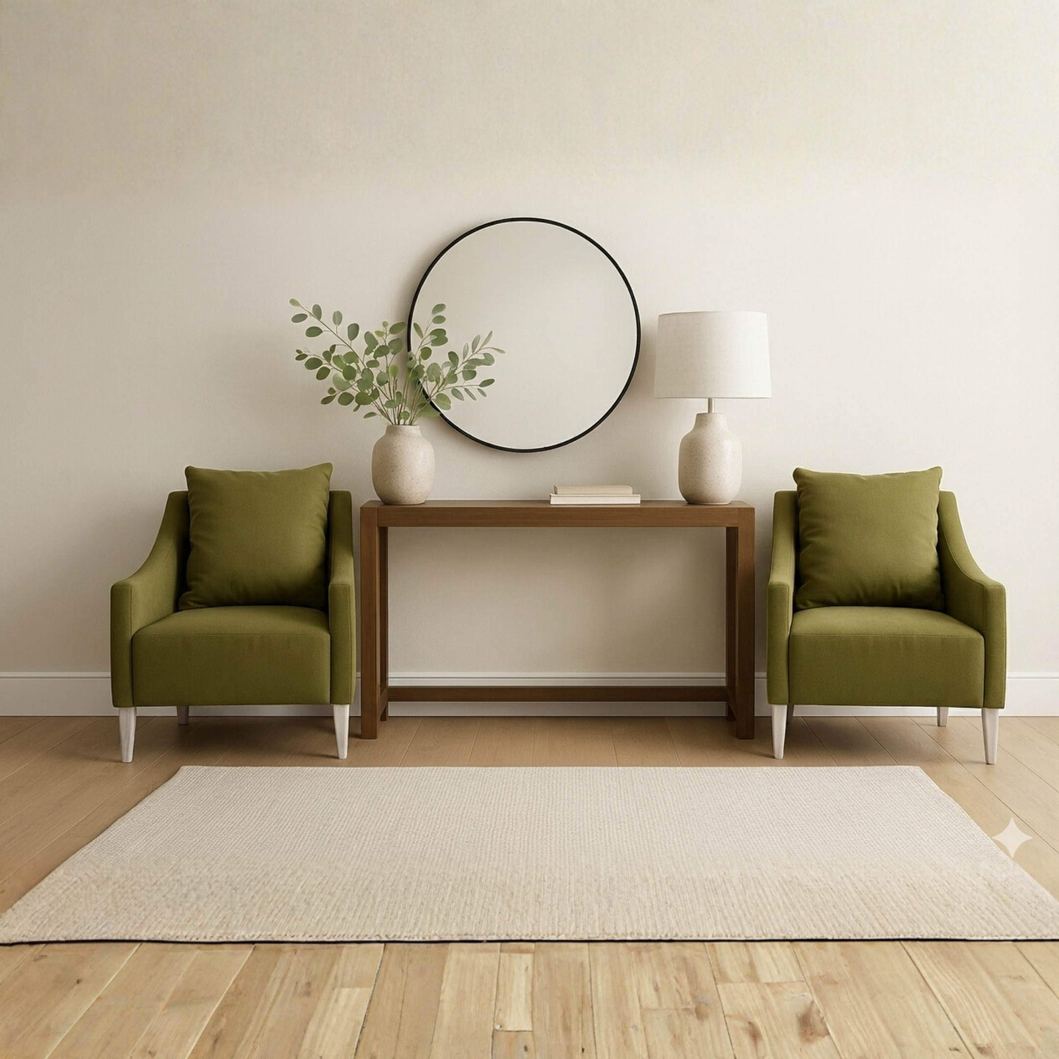 SELSA Lounge Chair Olive Freen Fabric