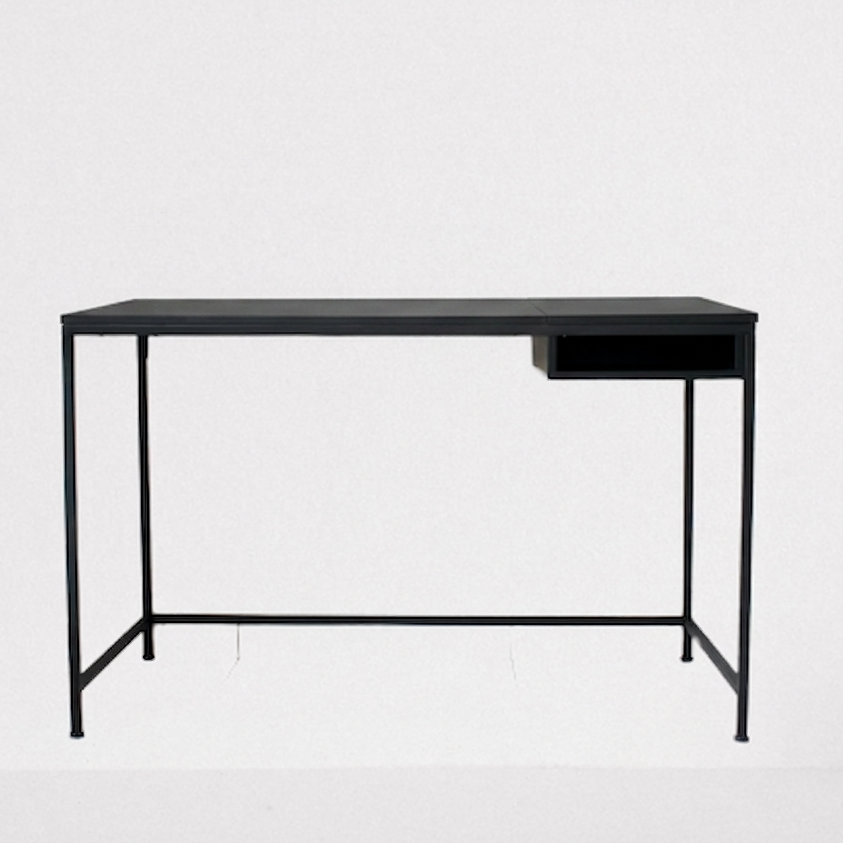 Black desk on a white background