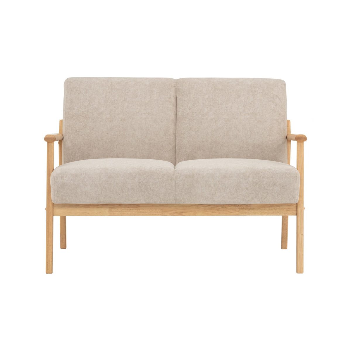 NATURA 2 Seater Sofa Light Brown Fabric Pet Friendly