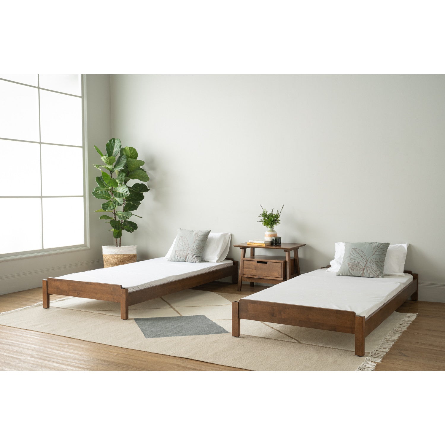 BASIC Single Bed Frame Walnut