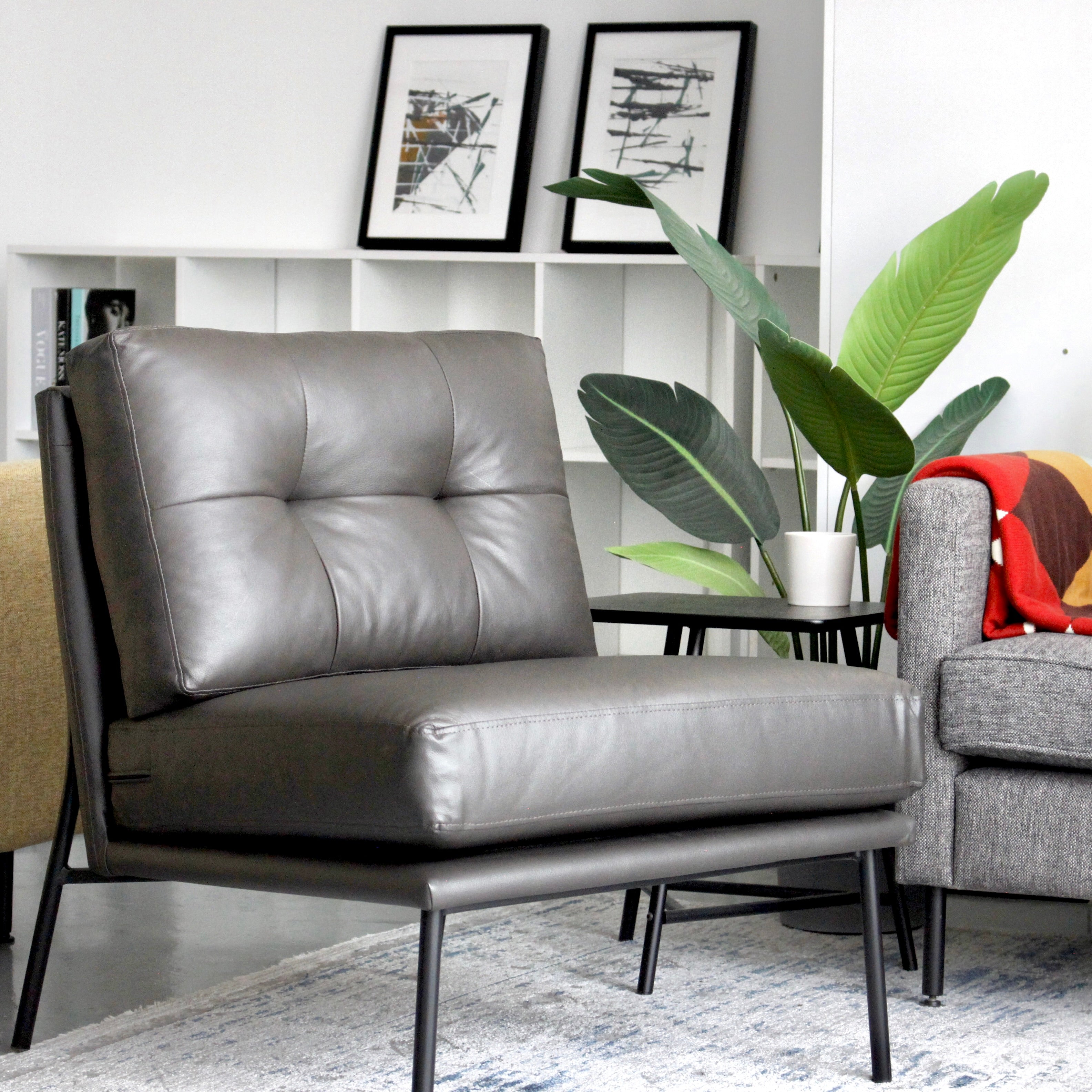 LATAR Lounge Chair Taupe Leather