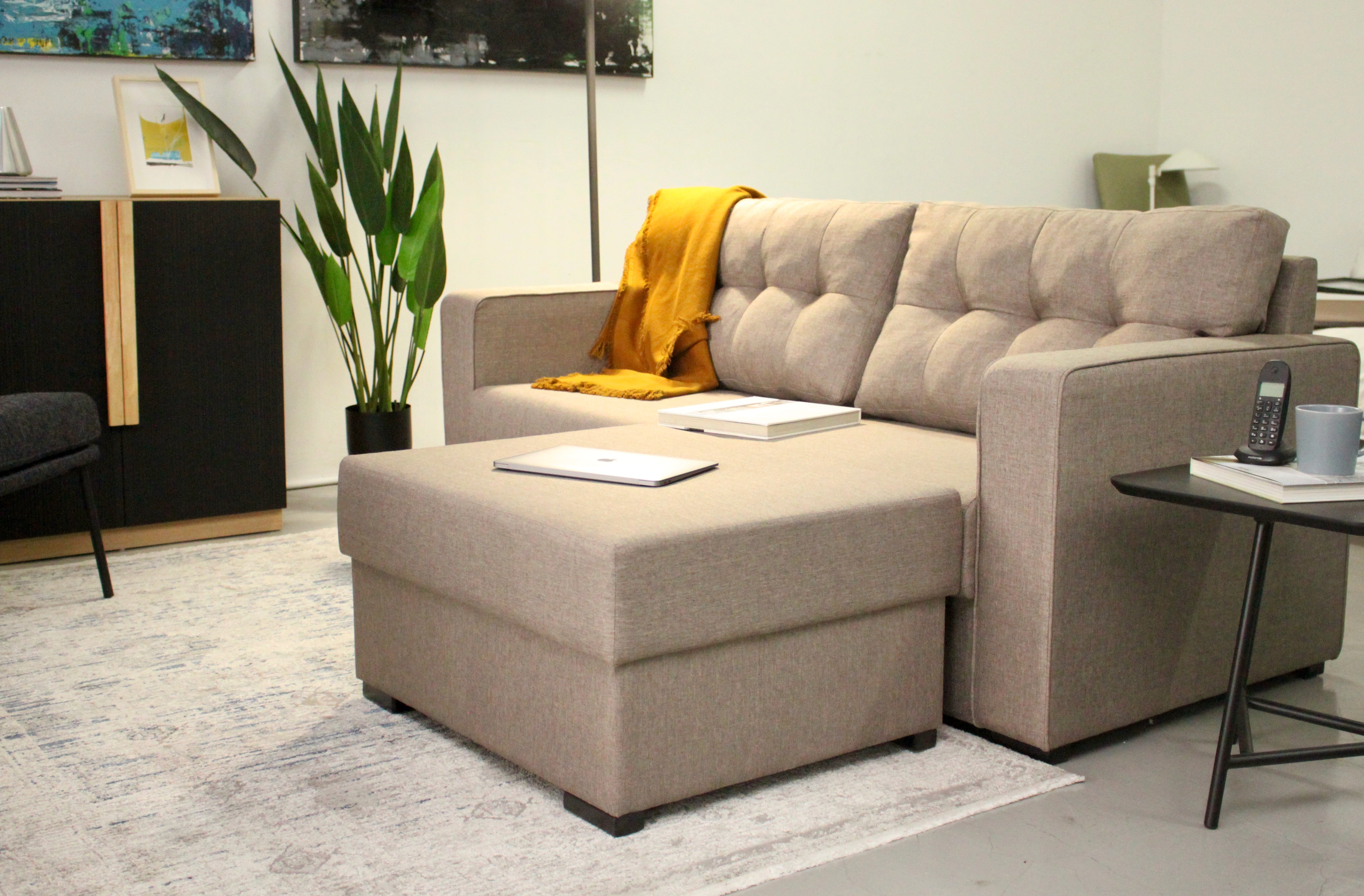 ELEGAN 3 Seater Sofa in Brown Fabric
