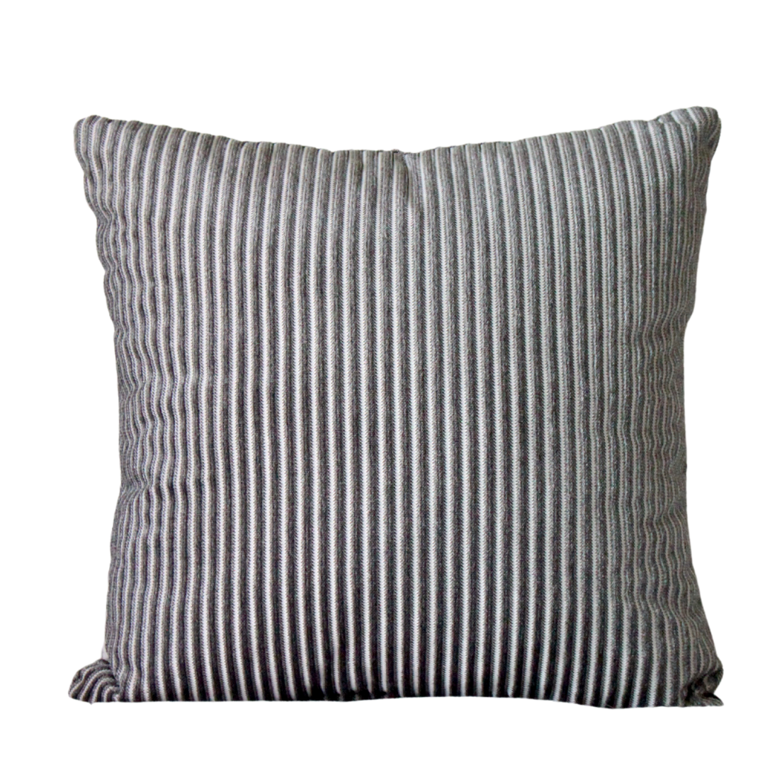 Stripe Grey Square Cushion  W400 x D400 x t150 mm