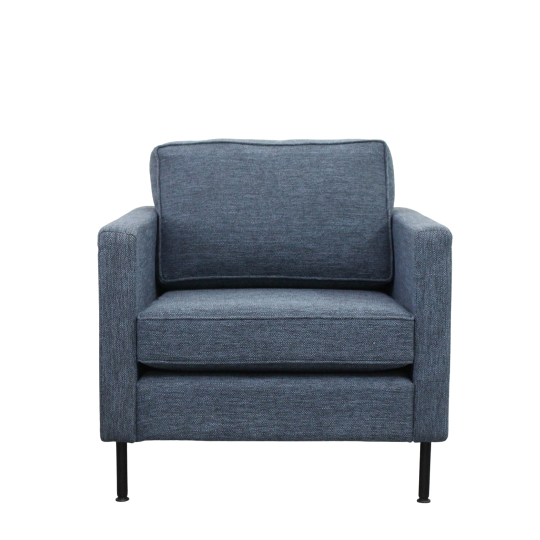 GARIS Sofa 1 Seater in Ocean Blue Fabric
