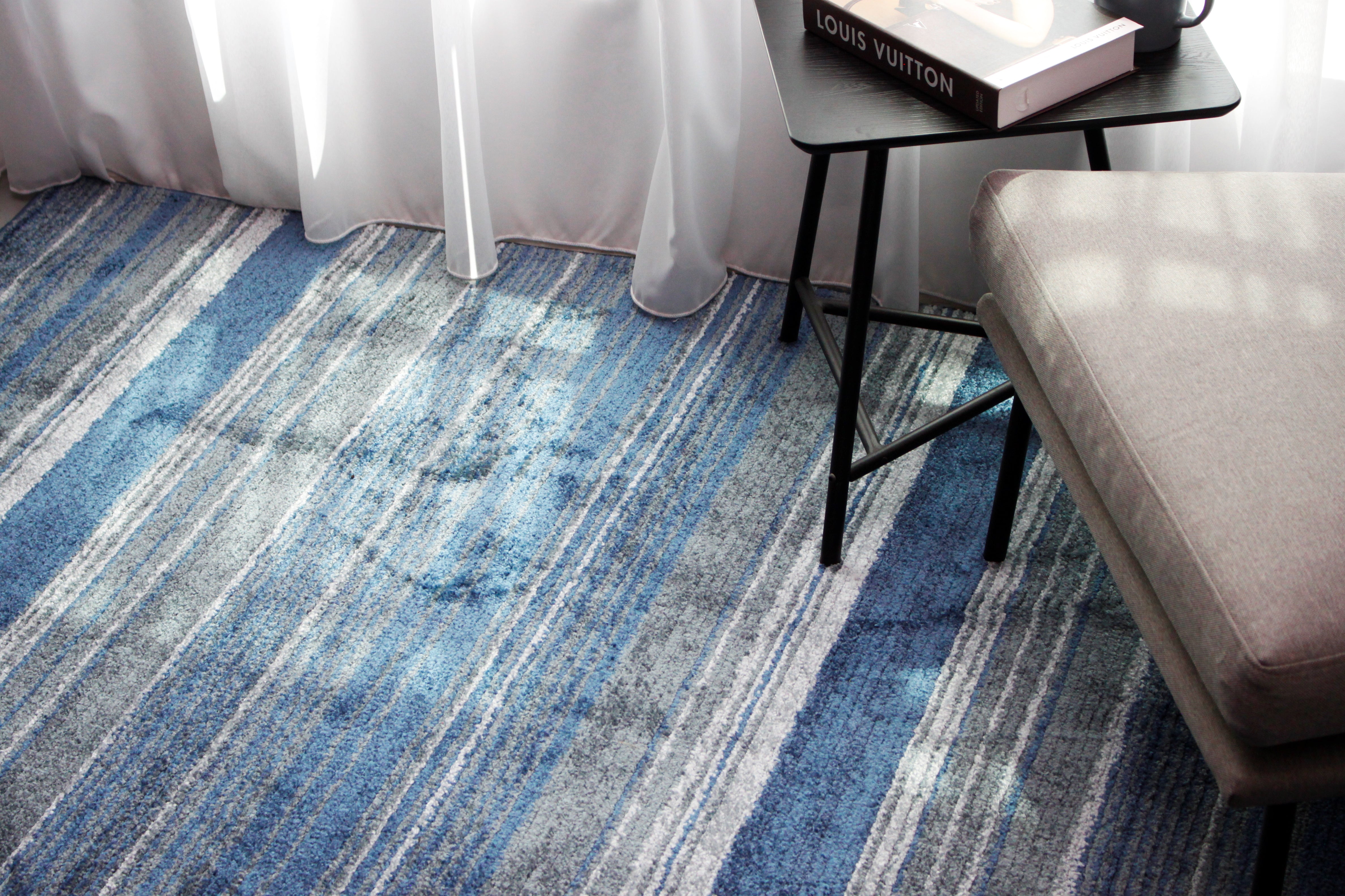 Rug W240 x D160 cm Limited Edition Designer Rug KAPLANSER Intense D. Blue / D. Blue