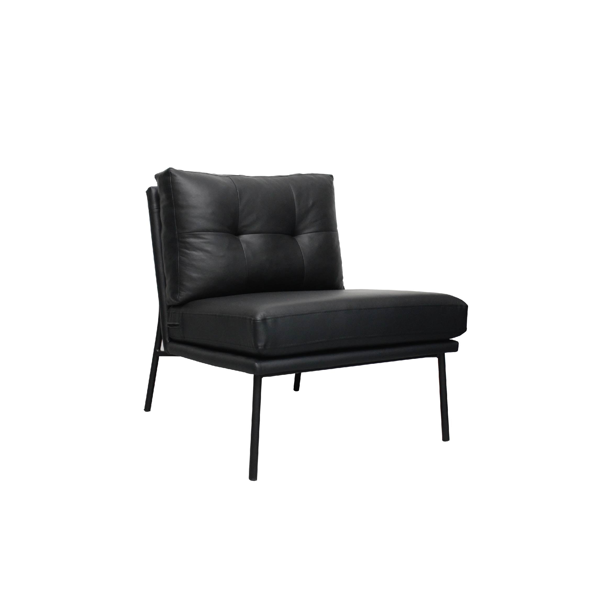 LATAR Lounge Chair Black Leather