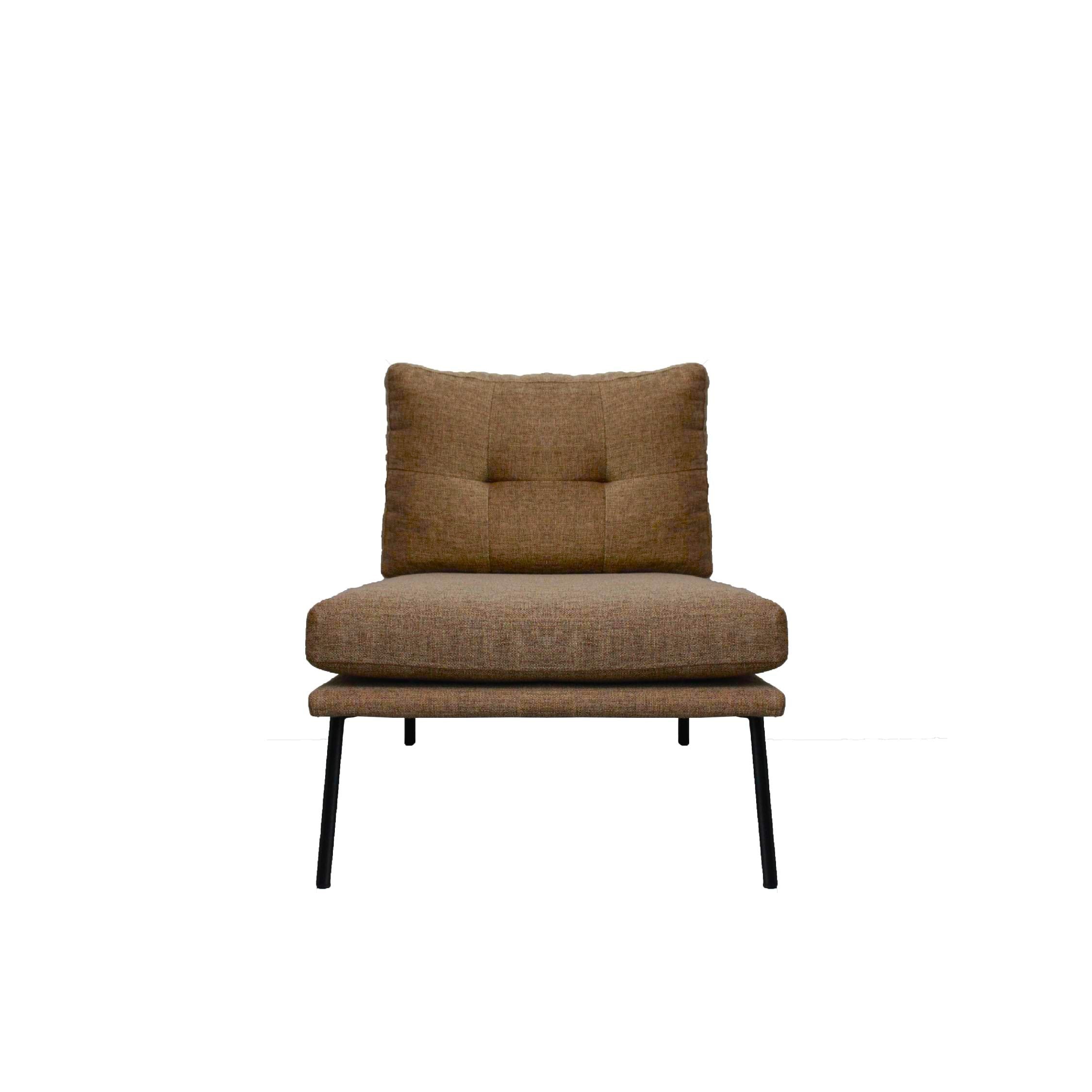 LATAR Lounge Chair Camel Brown Fabric