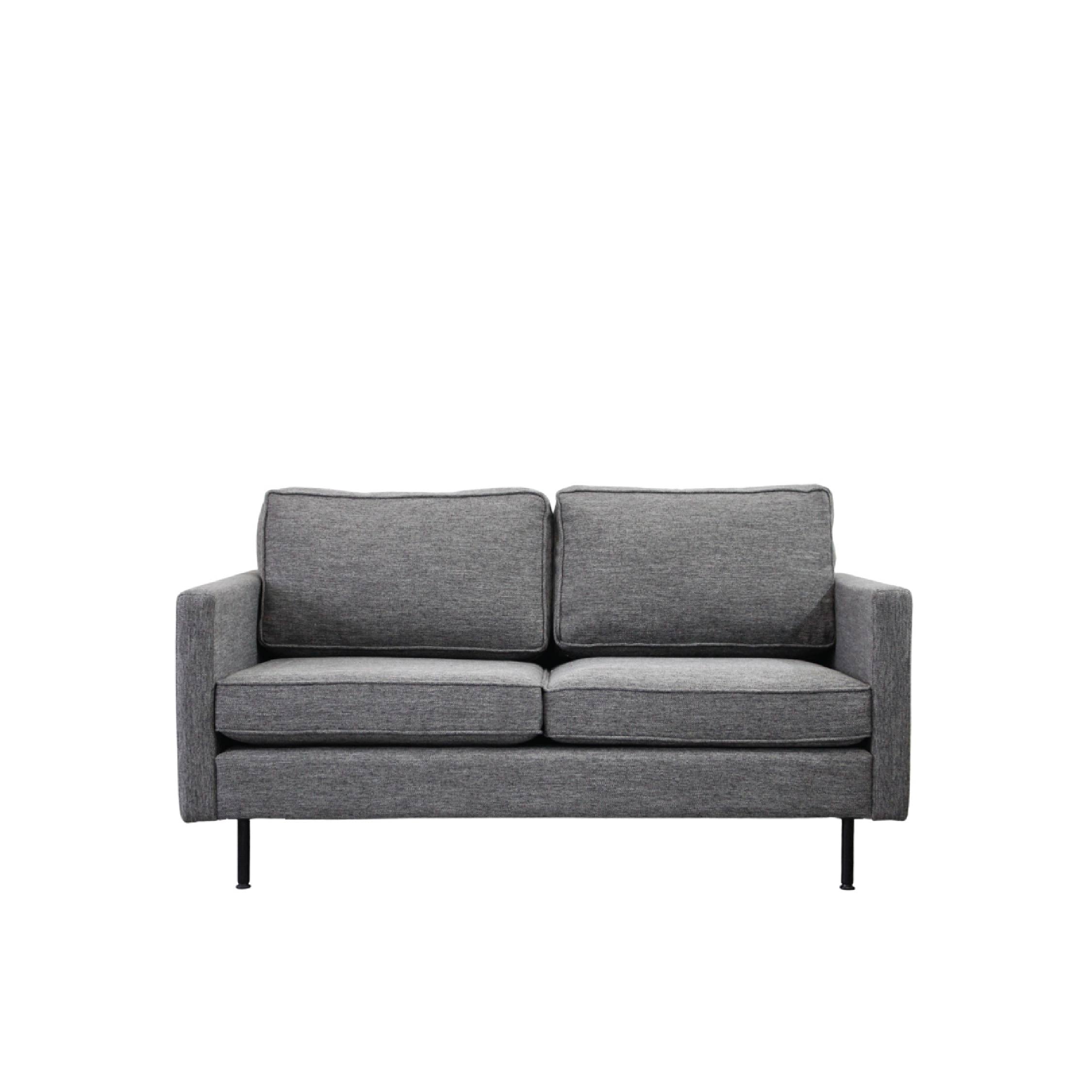 GARIS Sofa 2 Seater in Charcoal Fabric Exhibit Sales at Seremban 2 Offline Store