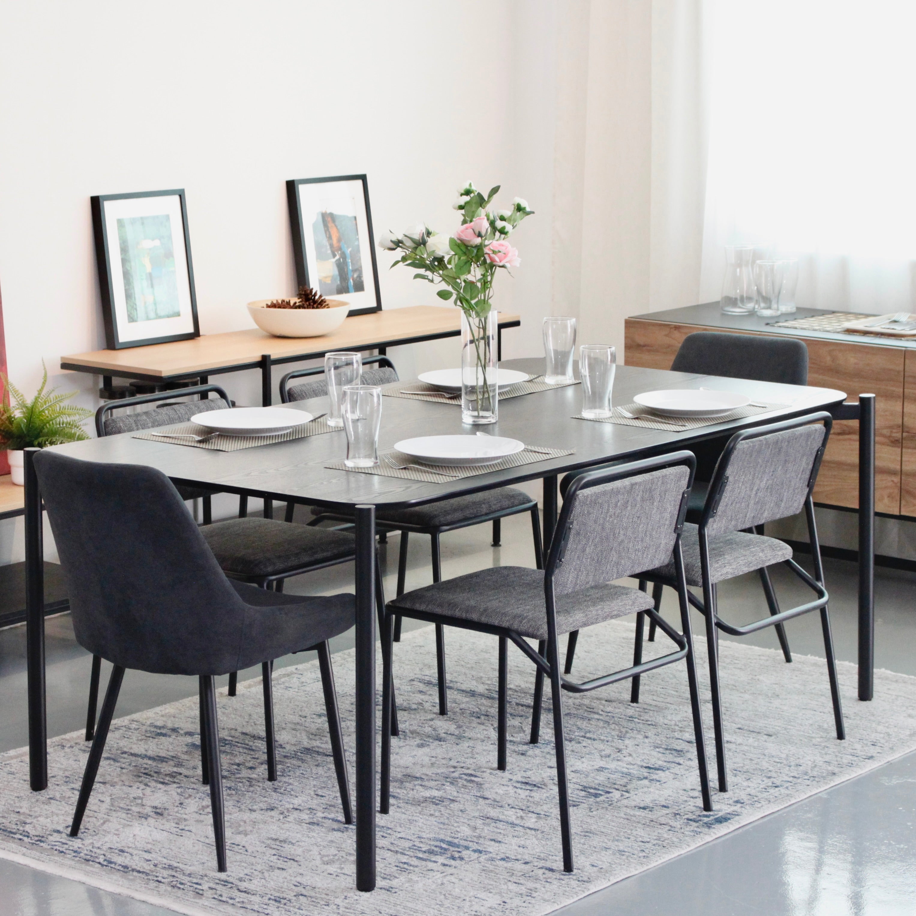 TANA Dining Table All Black W1785 mm Exhibit Sales at Seremban 2 Offline Store