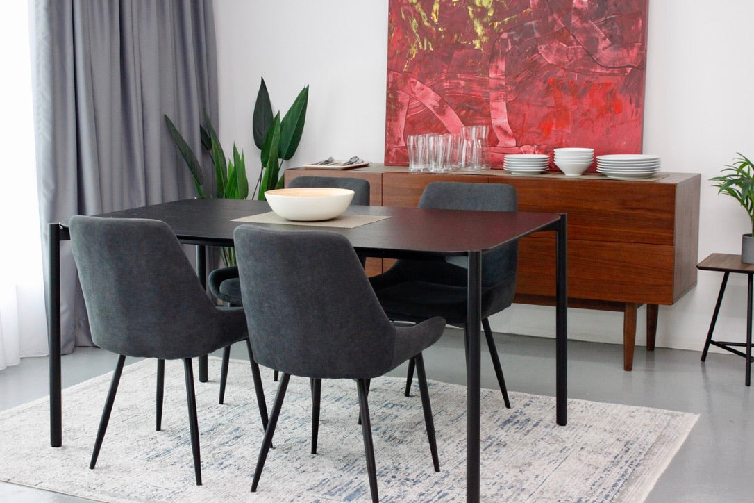 TANA Dining Table Black MFC Top W1500 Exhibit Sales at Seremban 2 Offline Store