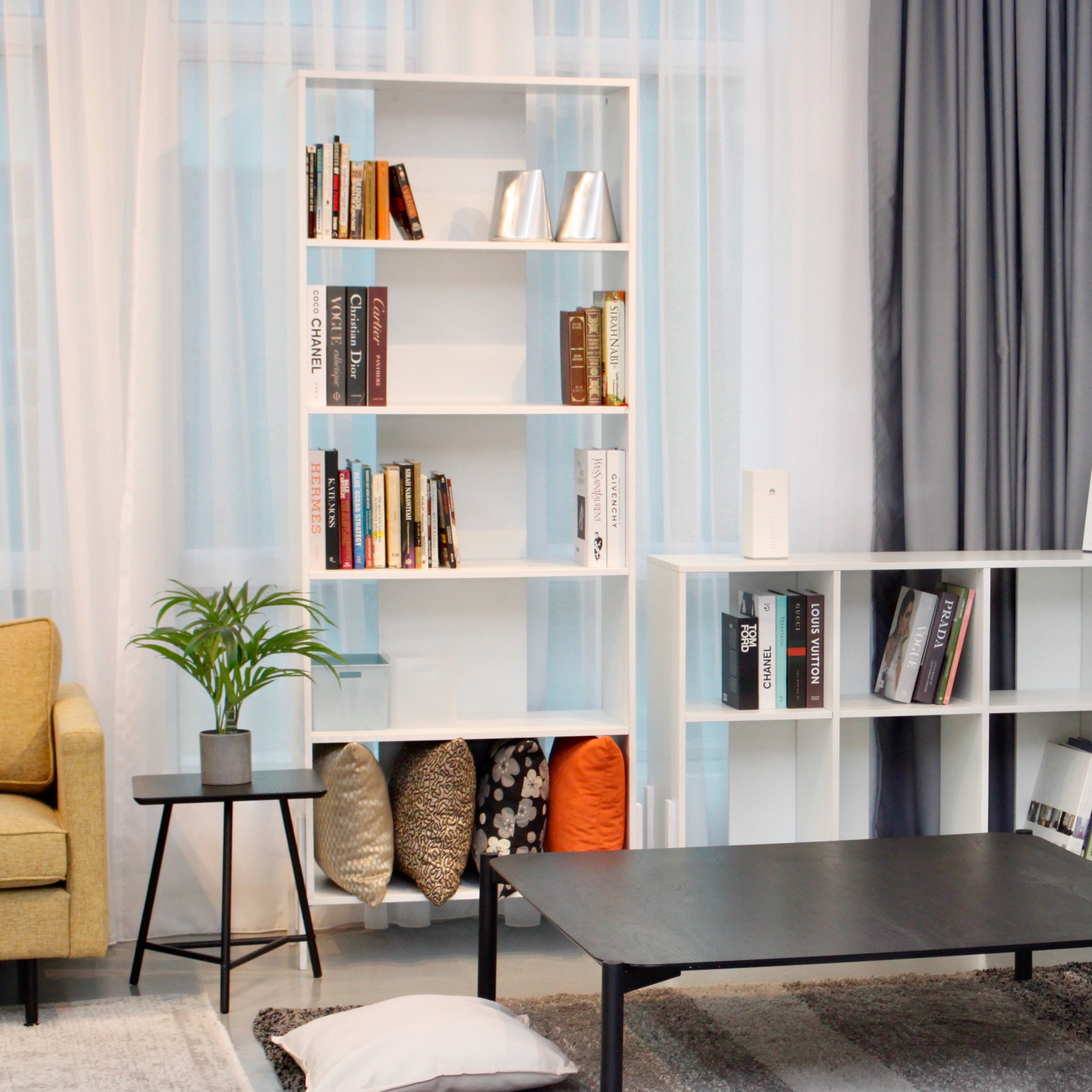 White Bookcase 5 compartment
