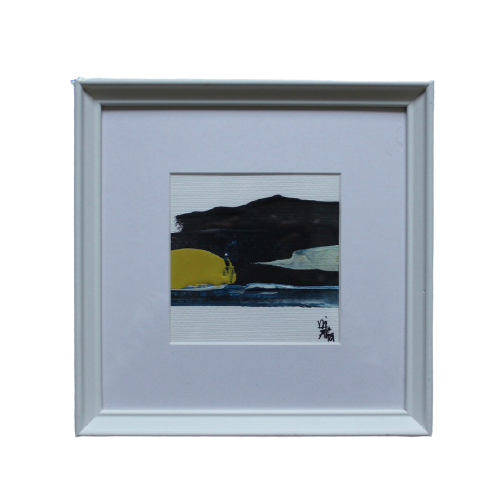 Desk Top Oil Painting (DTOP-0005). W255 x H255 x t20 mm. White colour frame Included.