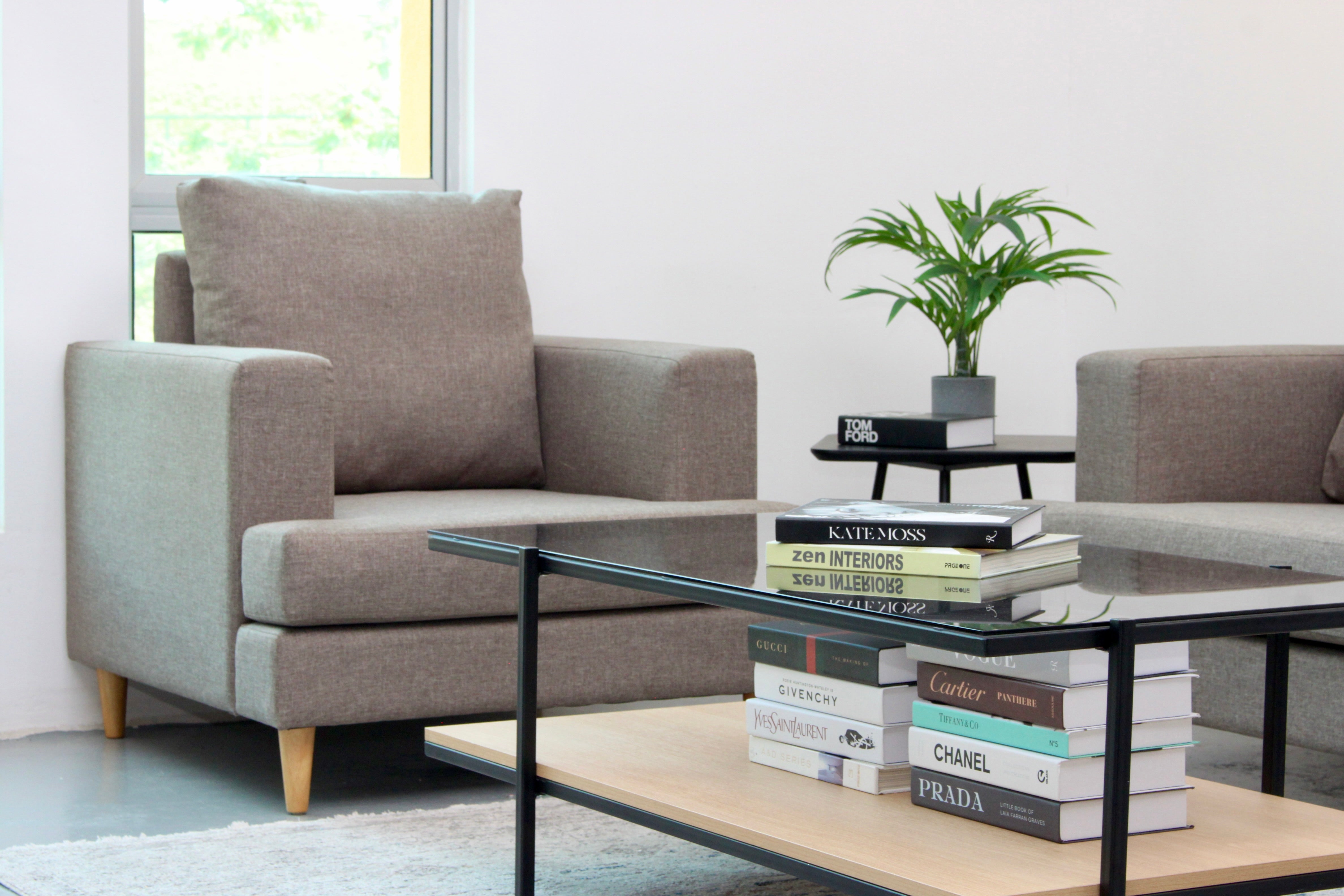 RANA Sofa 1 Seater in Grey Fabric