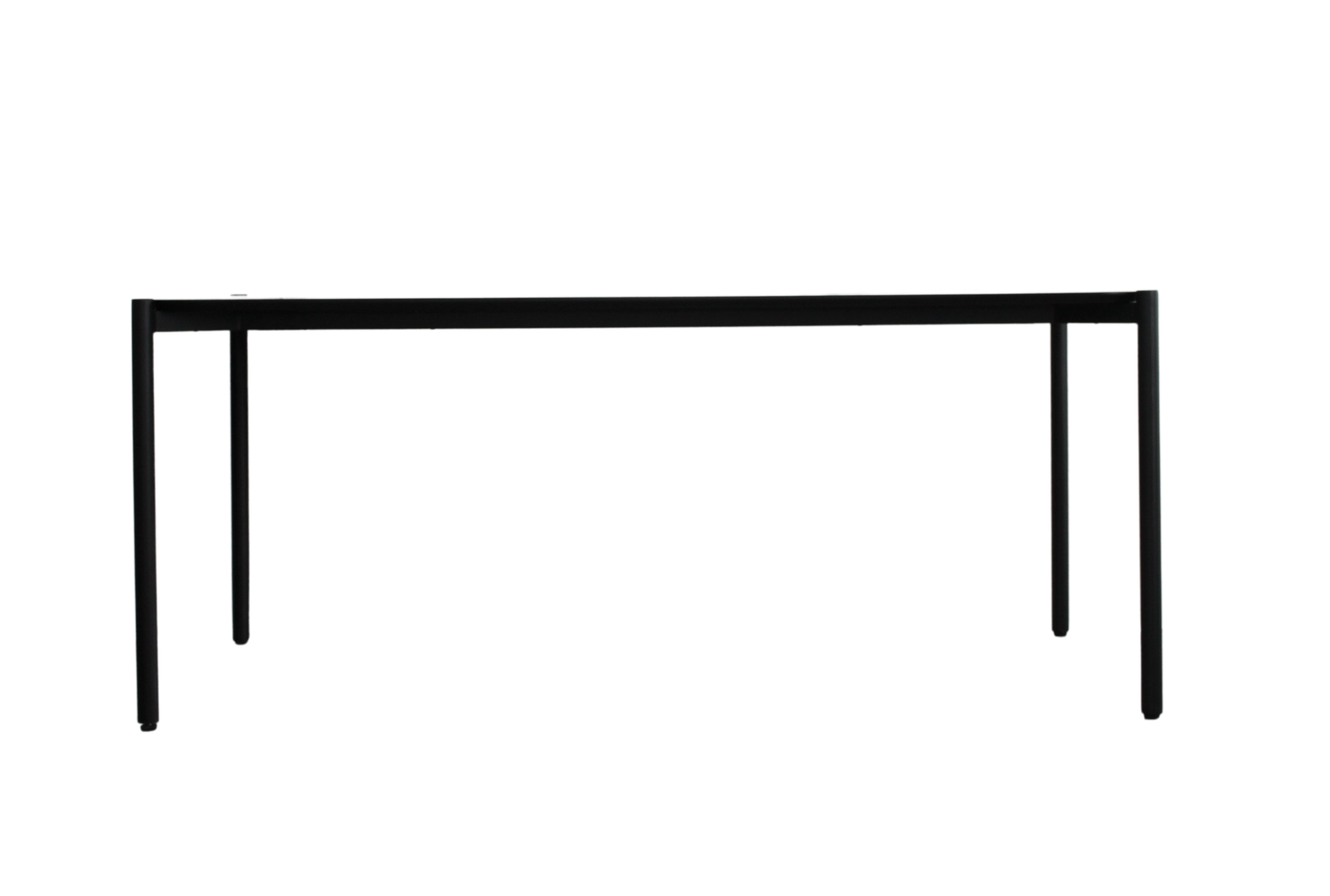 Simple black outline of a rectangular table on a white background