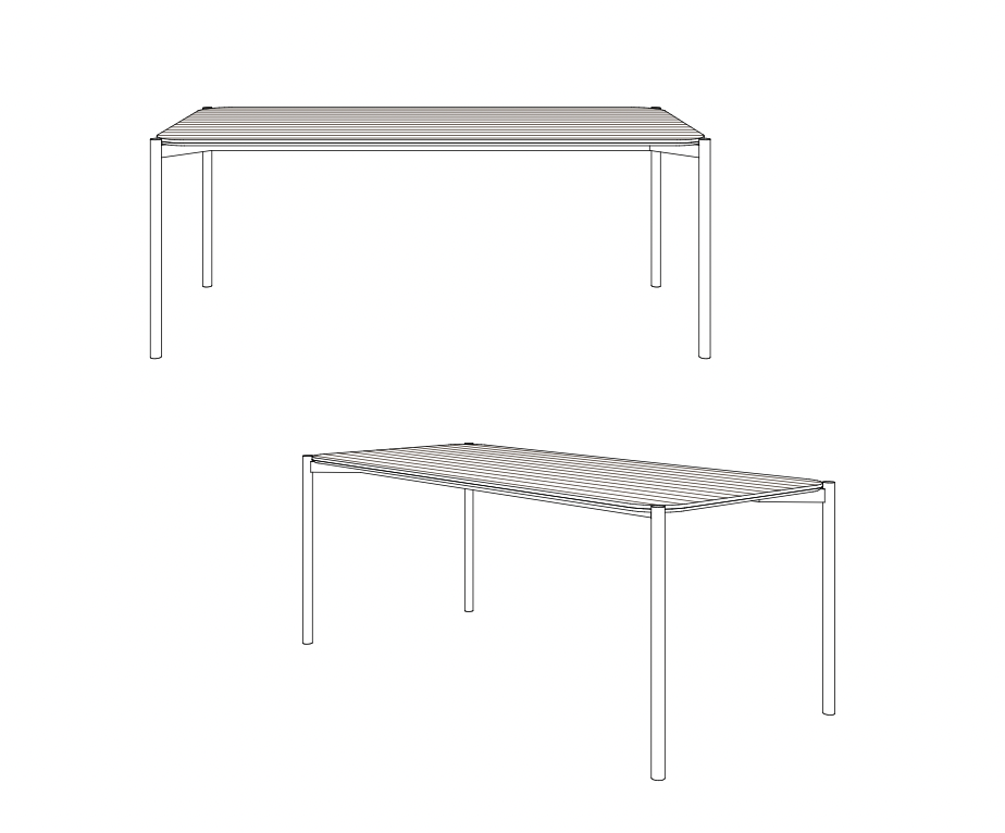 Two identical tables with a grid pattern on a white background