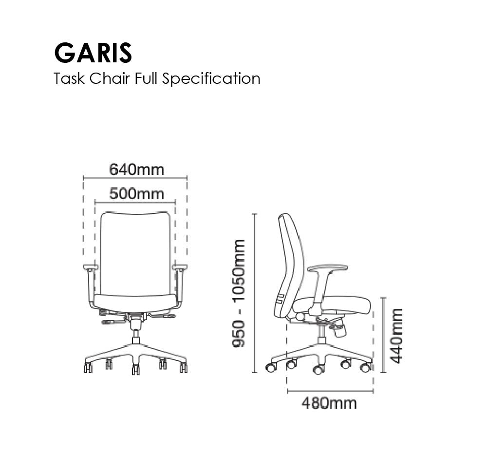 GARIS Task Chair Full Specification (Medium Back)