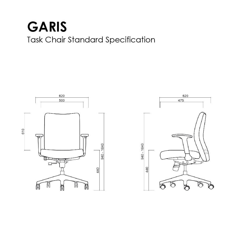 GARIS Task Chair Standard Specification (Medium Back)