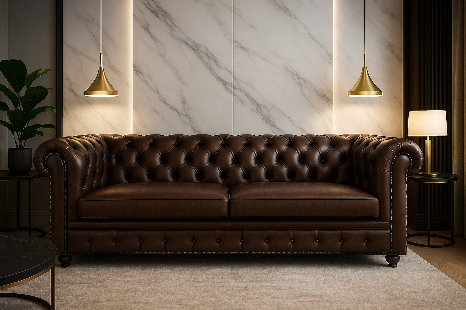 CHESTERFIELD 206 Sofa 3 Seater Wash Off Leather Premium