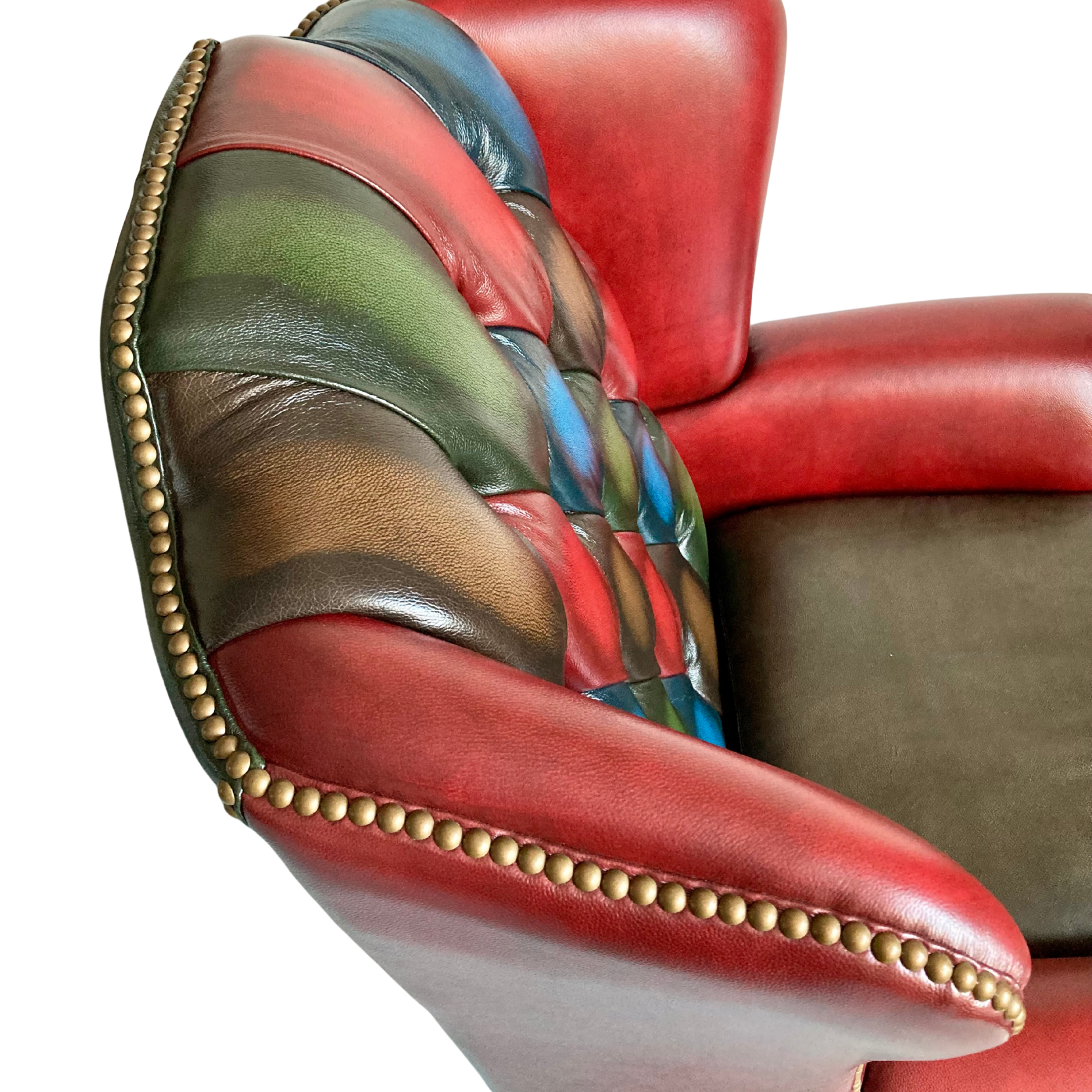 Chesterfield Wing Chair 133 Wash Off Leather Green Premium Exhibit Sales at Seremban 2 Offline Store