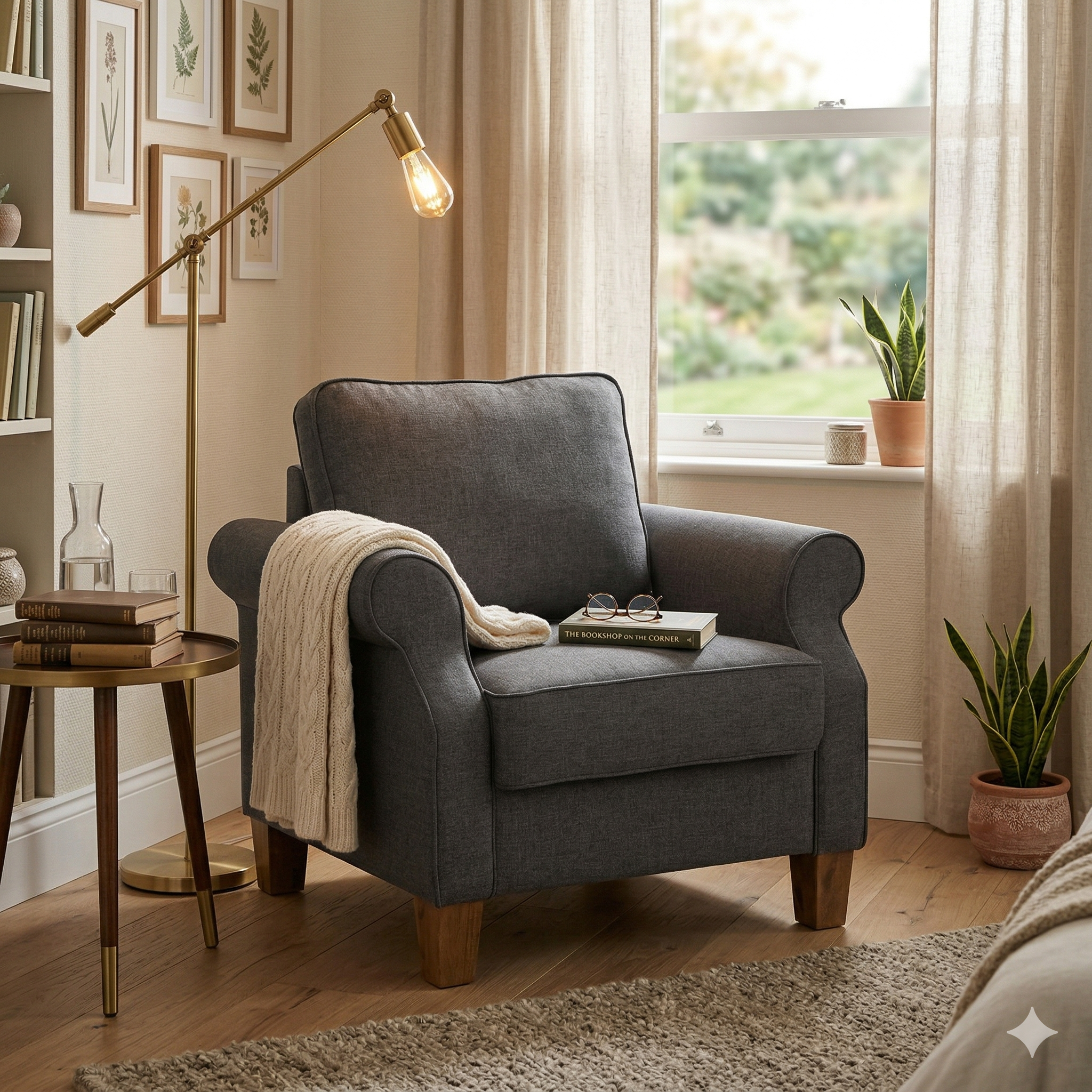 SELSA Sofa 1 Seater Grey