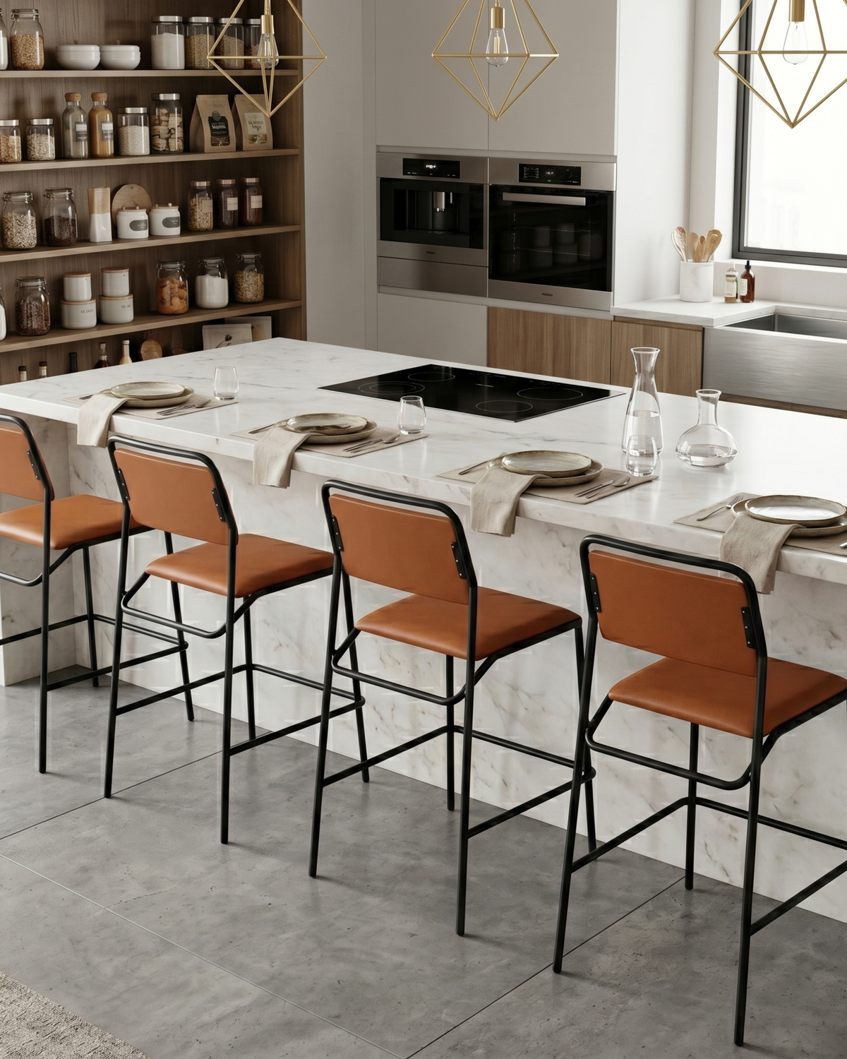 LINK Counter Stool Brown Premium Vinyl