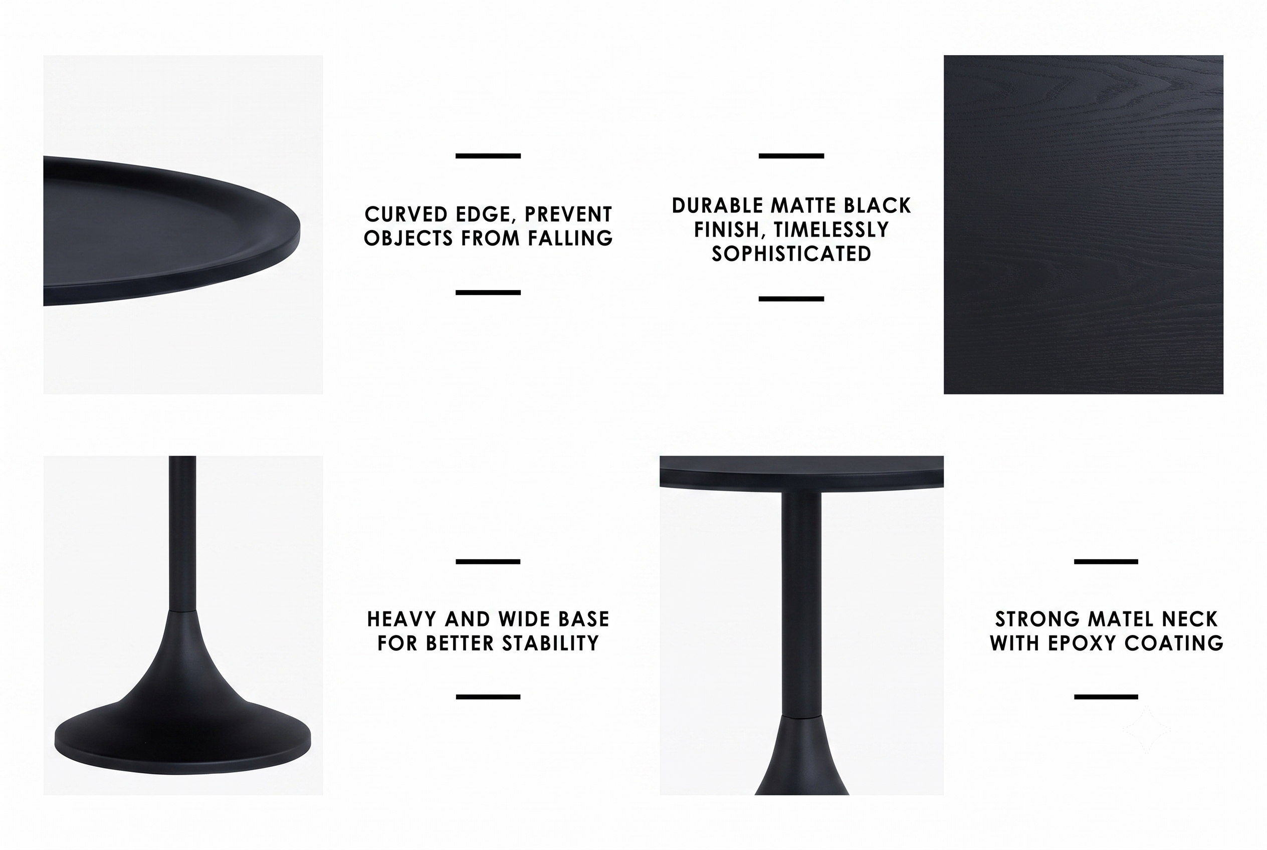 REZA Round Coffee Table Black