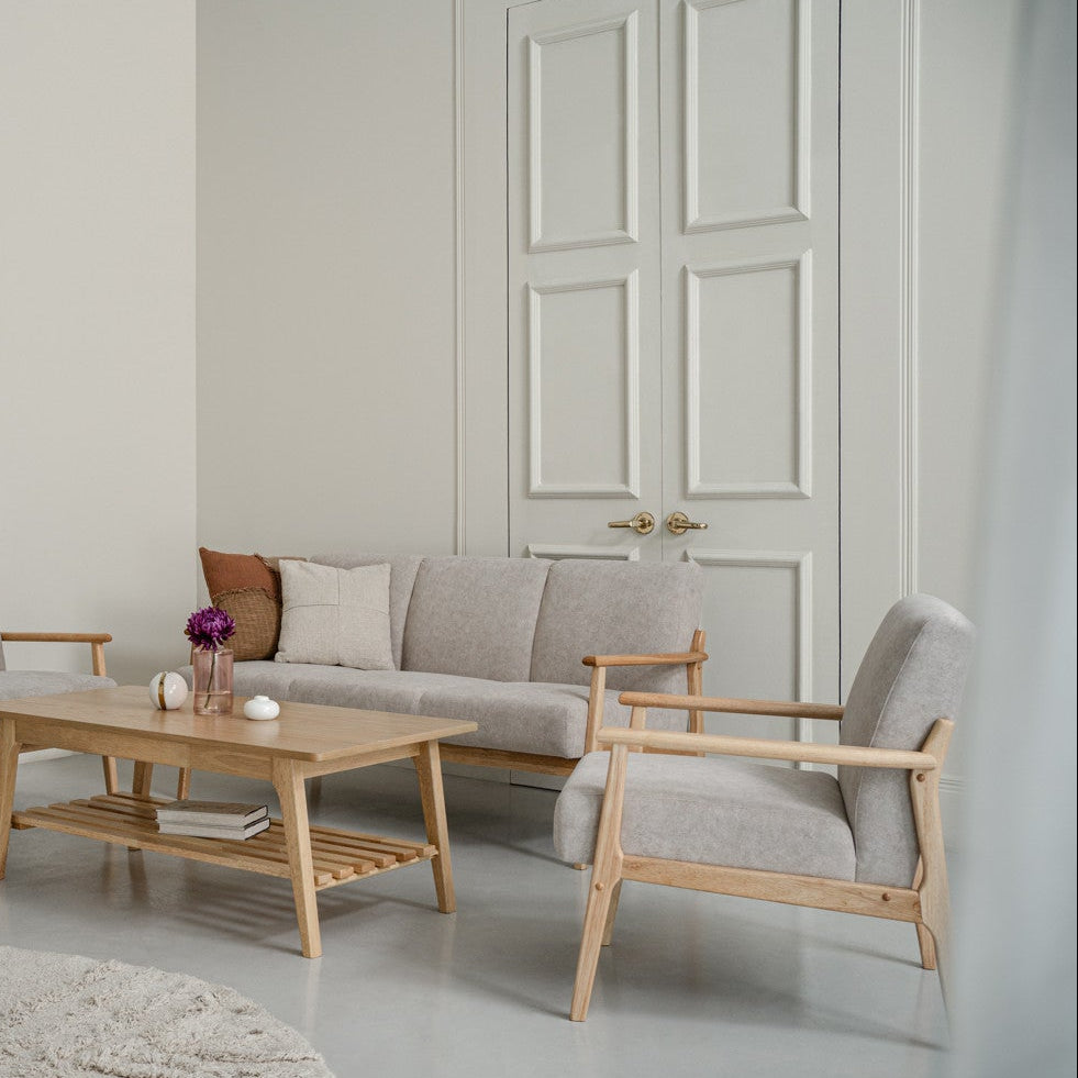 NATURA 1 Seater Sofa Light Brown Fabric Pet Friendly