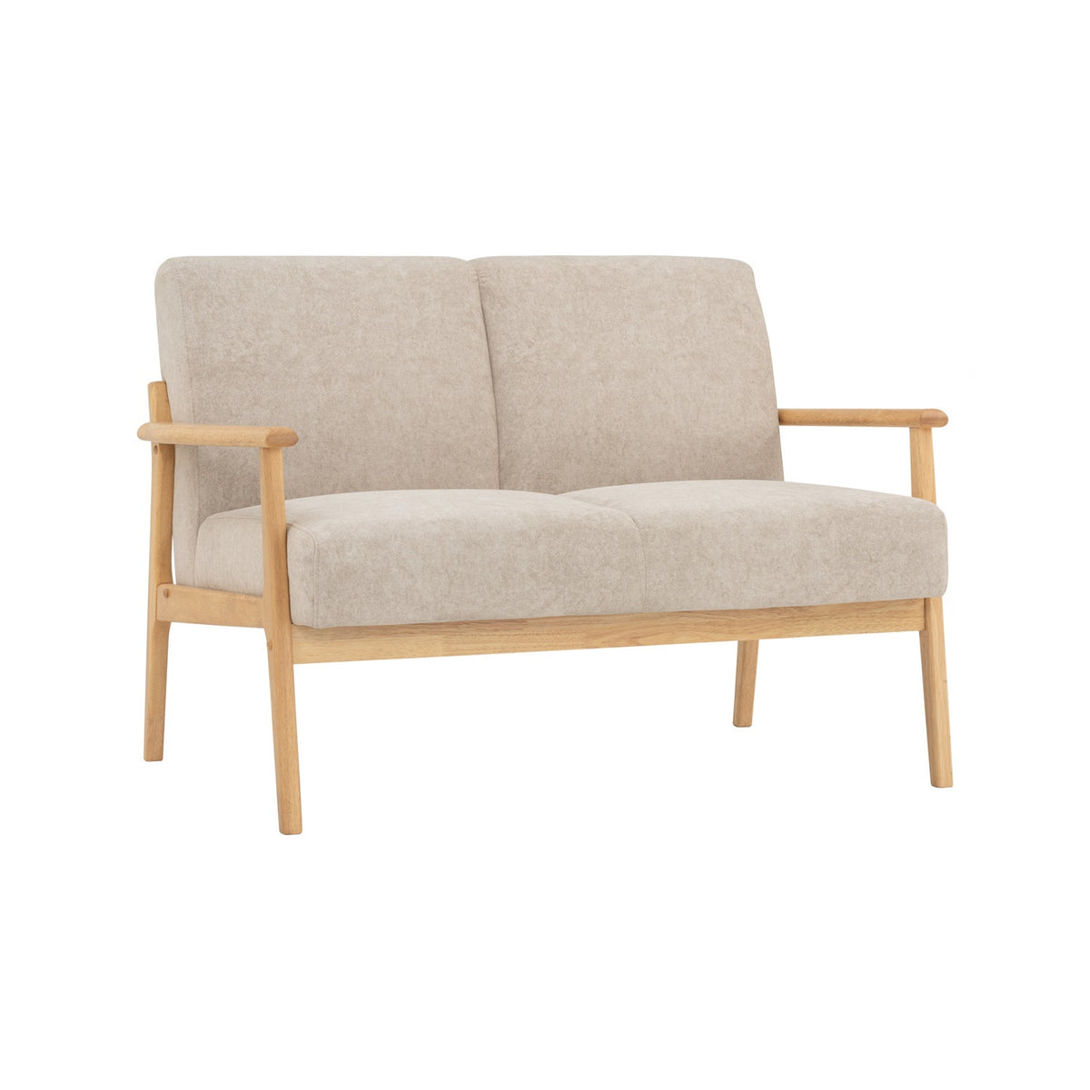 NATURA 2 Seater Sofa Light Brown Fabric Pet Friendly
