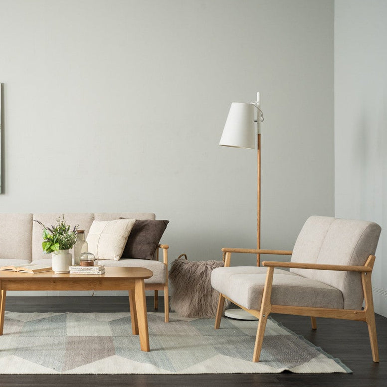 NATURA 2 Seater Sofa Light Brown Fabric Pet Friendly