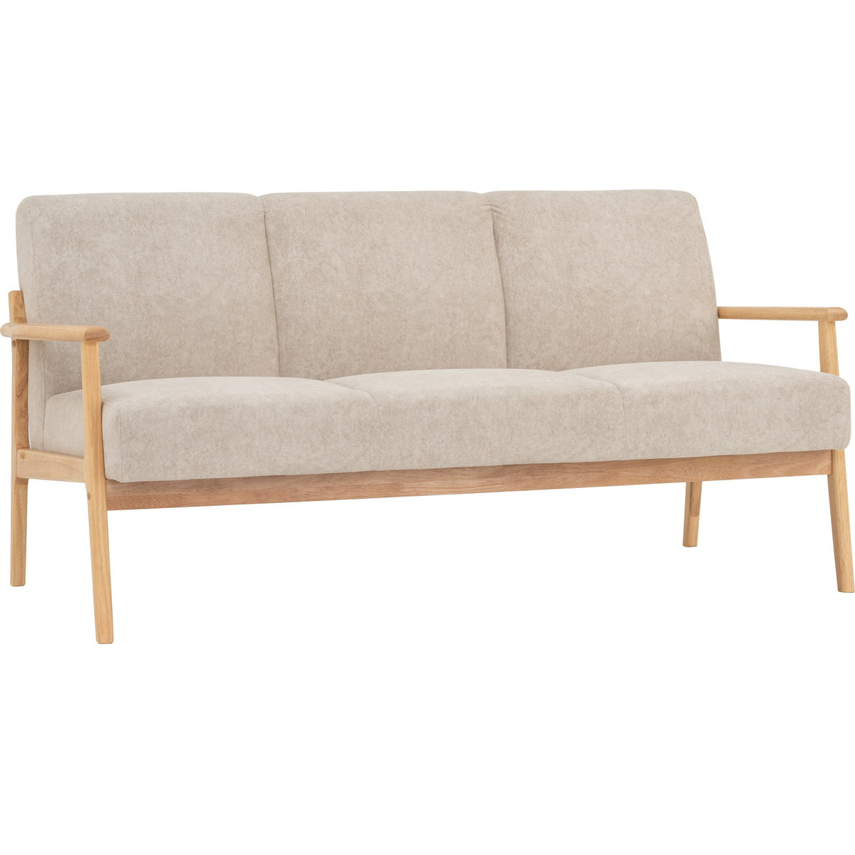 NATURA 3 Seater Sofa Light Brown Fabric Pet Friendly