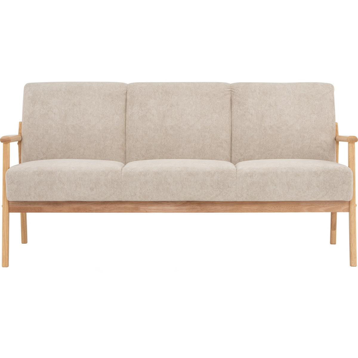 NATURA 3 Seater Sofa Light Brown Fabric Pet Friendly