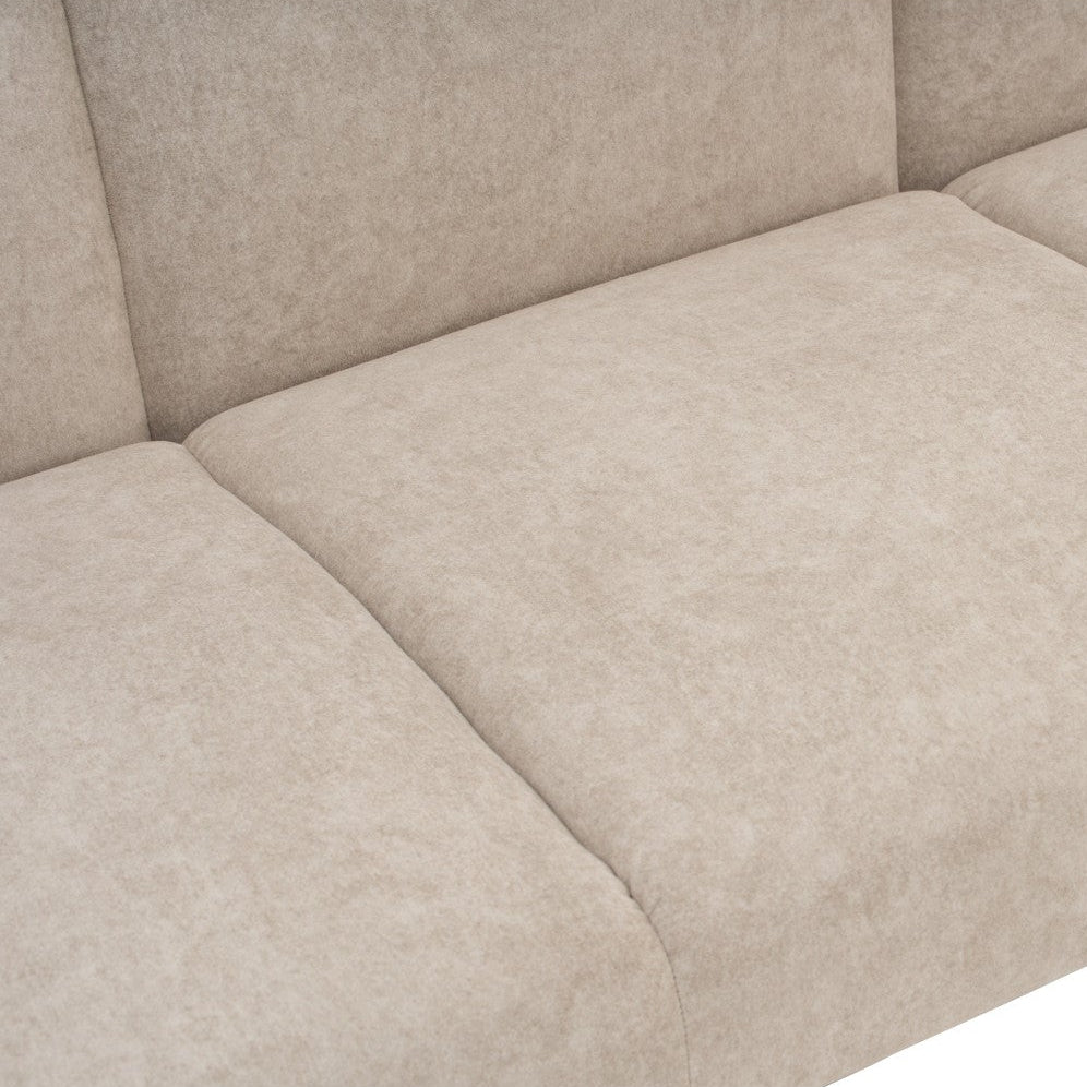 NATURA 3 Seater Sofa Light Brown Fabric Pet Friendly