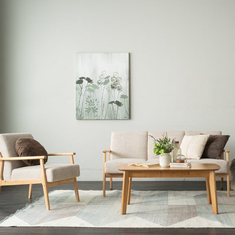 NATURA 3 Seater Sofa Light Brown Fabric Pet Friendly