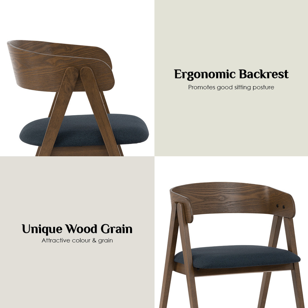 Chair with ergonomic backrest and unique wood grain design on a white background