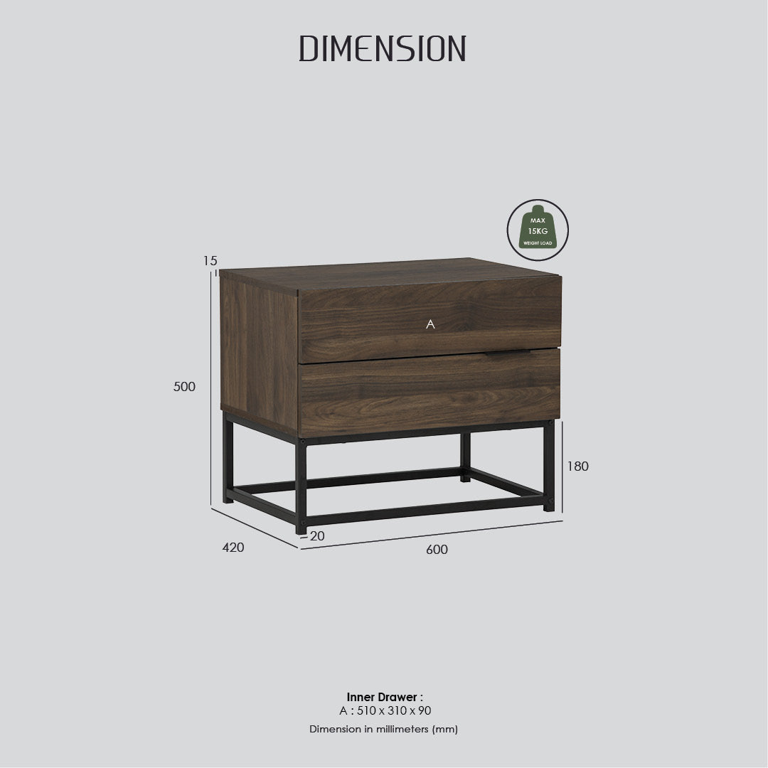 BASIC Side Table 2 Drawers