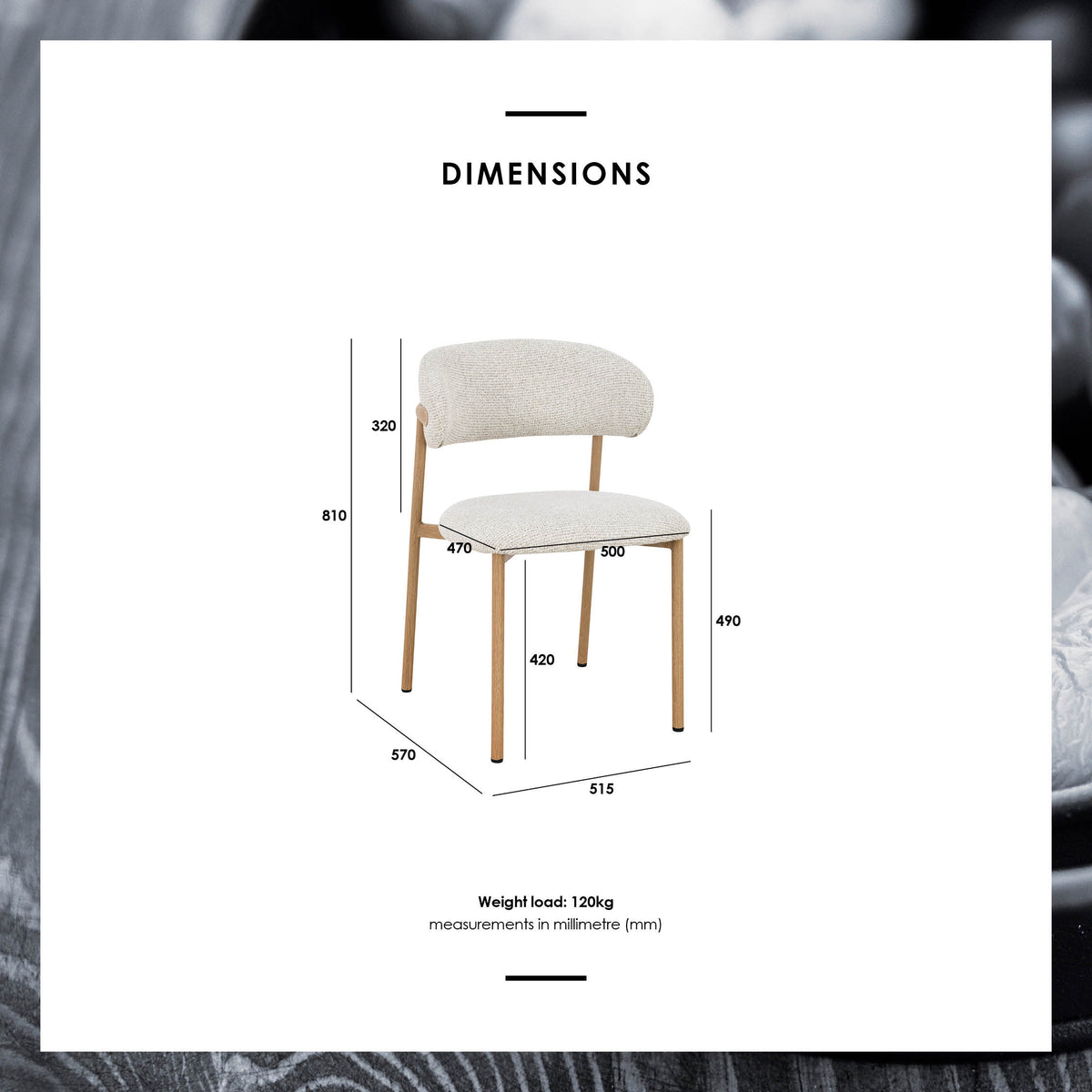 CANVAS Dining Chair Stone Grey  (2 units)