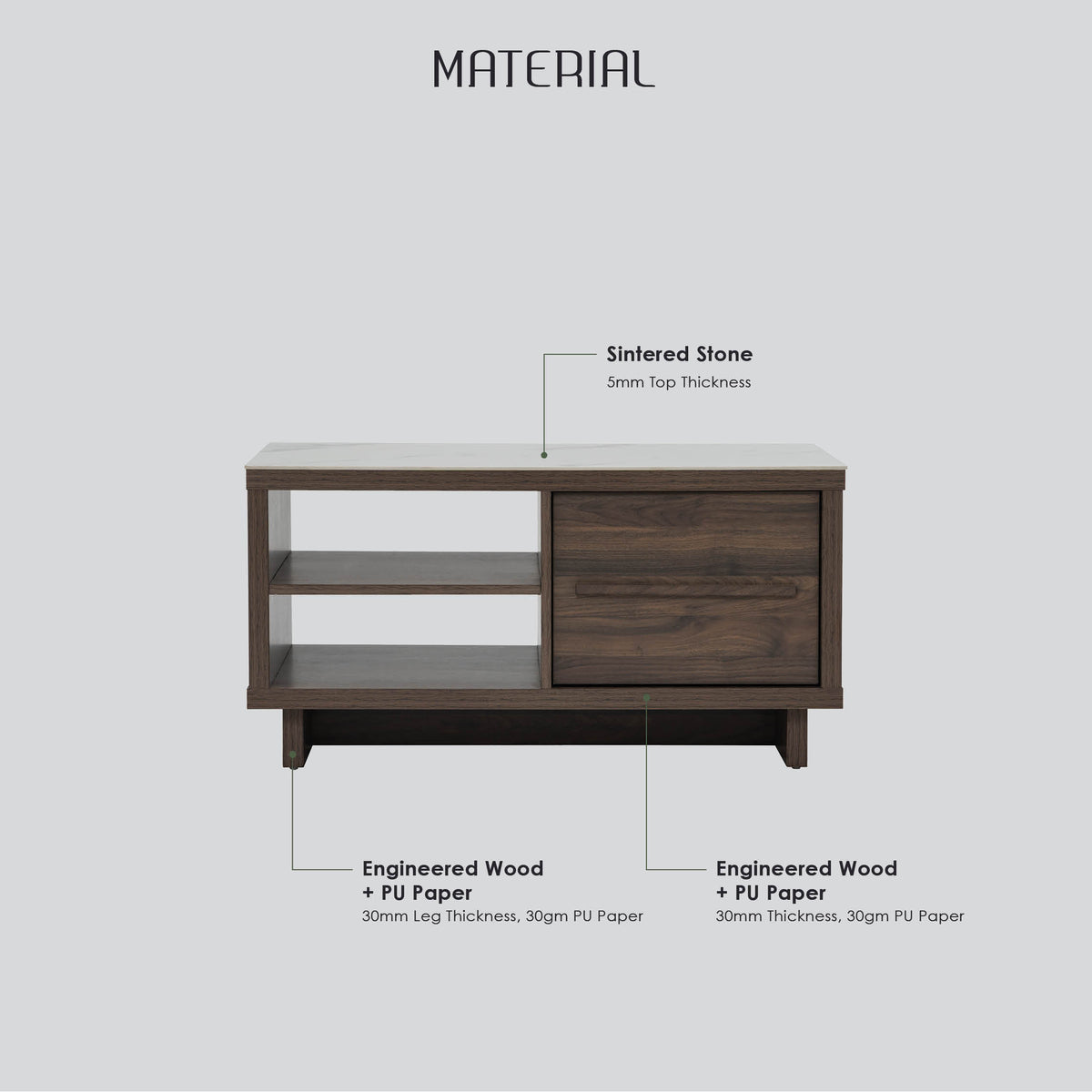 BILAH Coffee Table Sintered Stone Top
