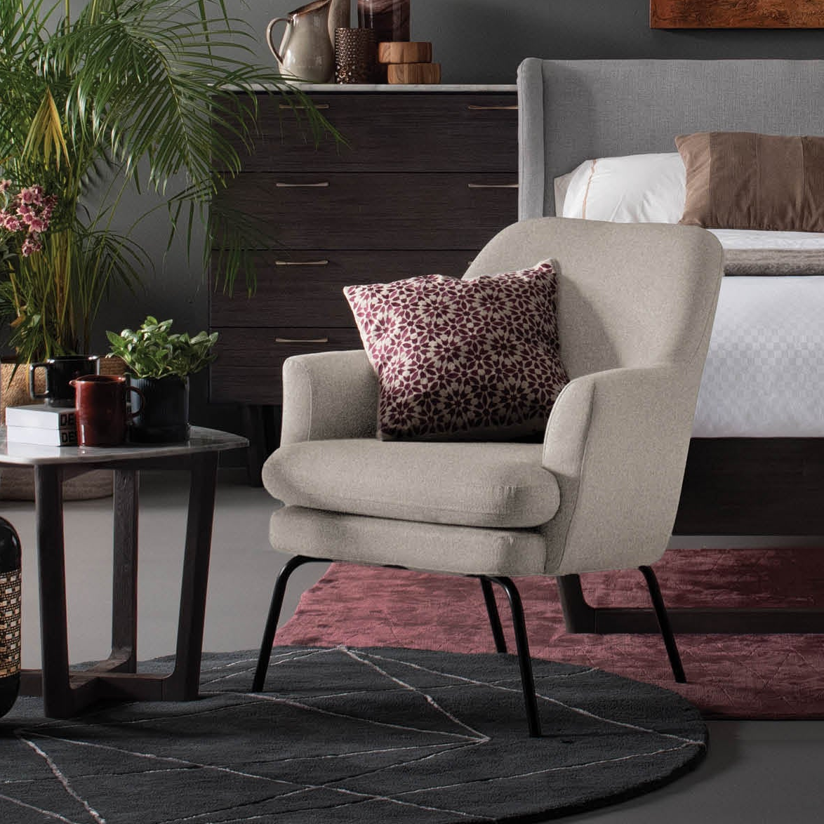 LINK Lounge Chair Glacier Warm Grey Pet Friendly Fabric