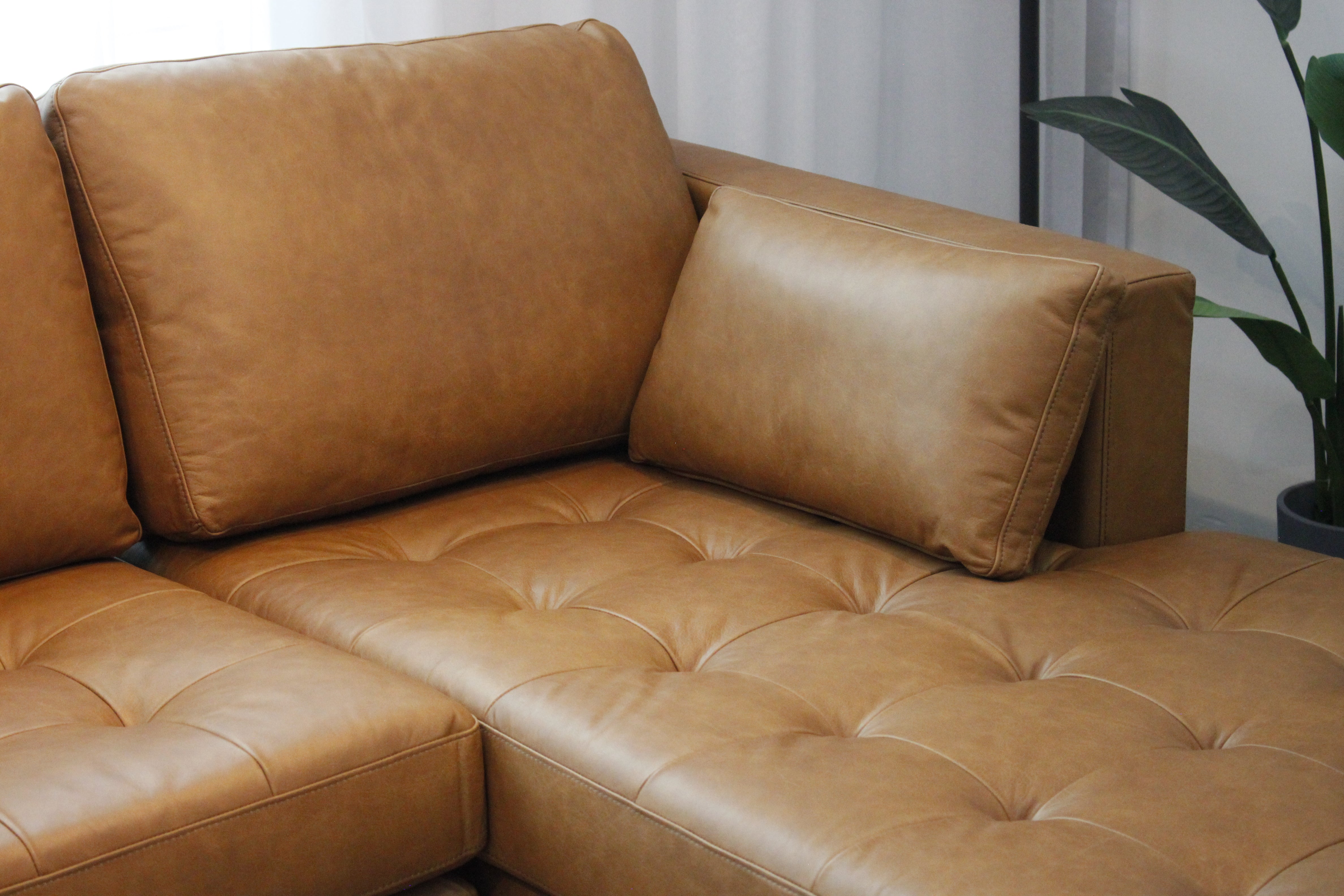 NORDI Sofa L-Shape Leather Premium with Right Sectional.
