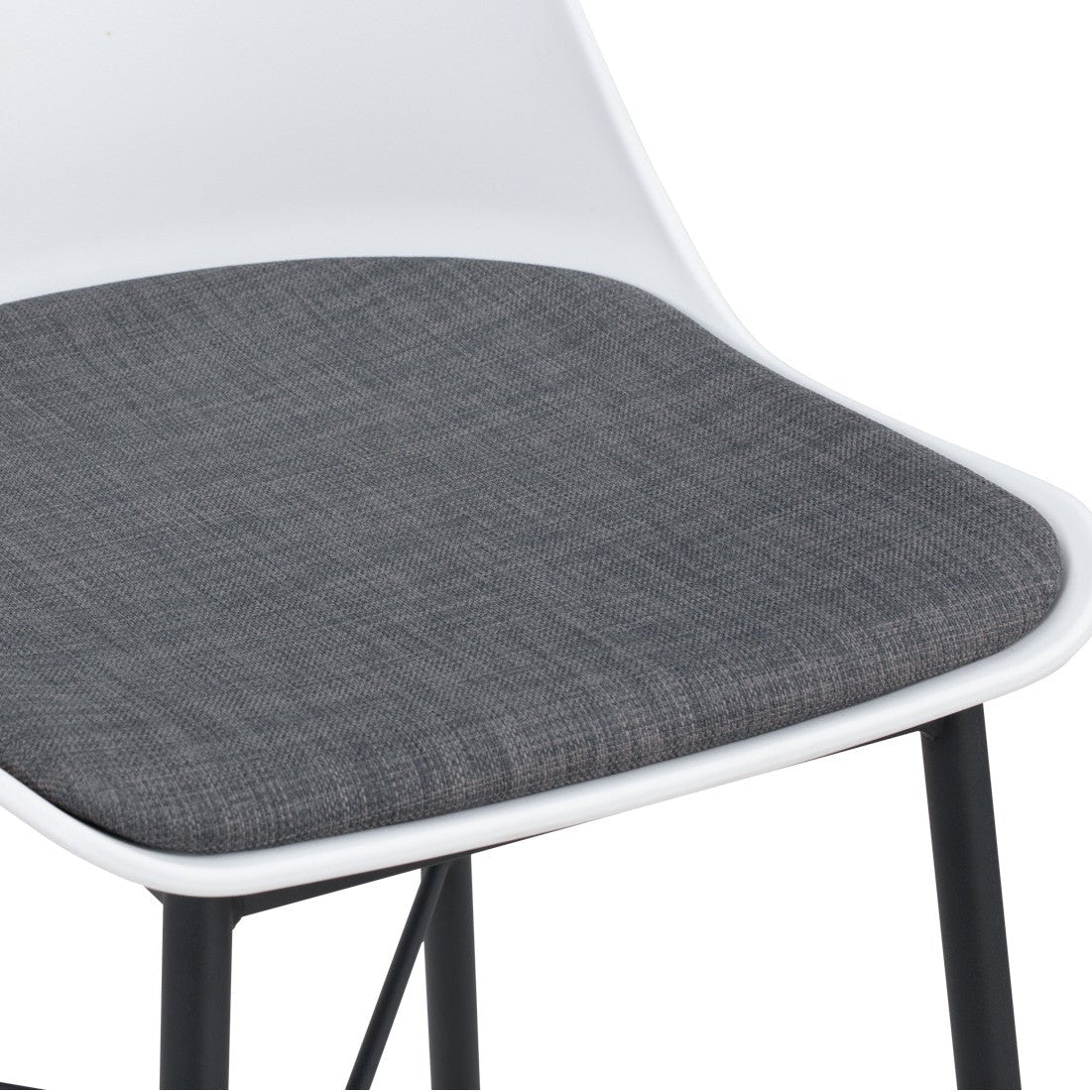 Chair with a gray cushion on a white background