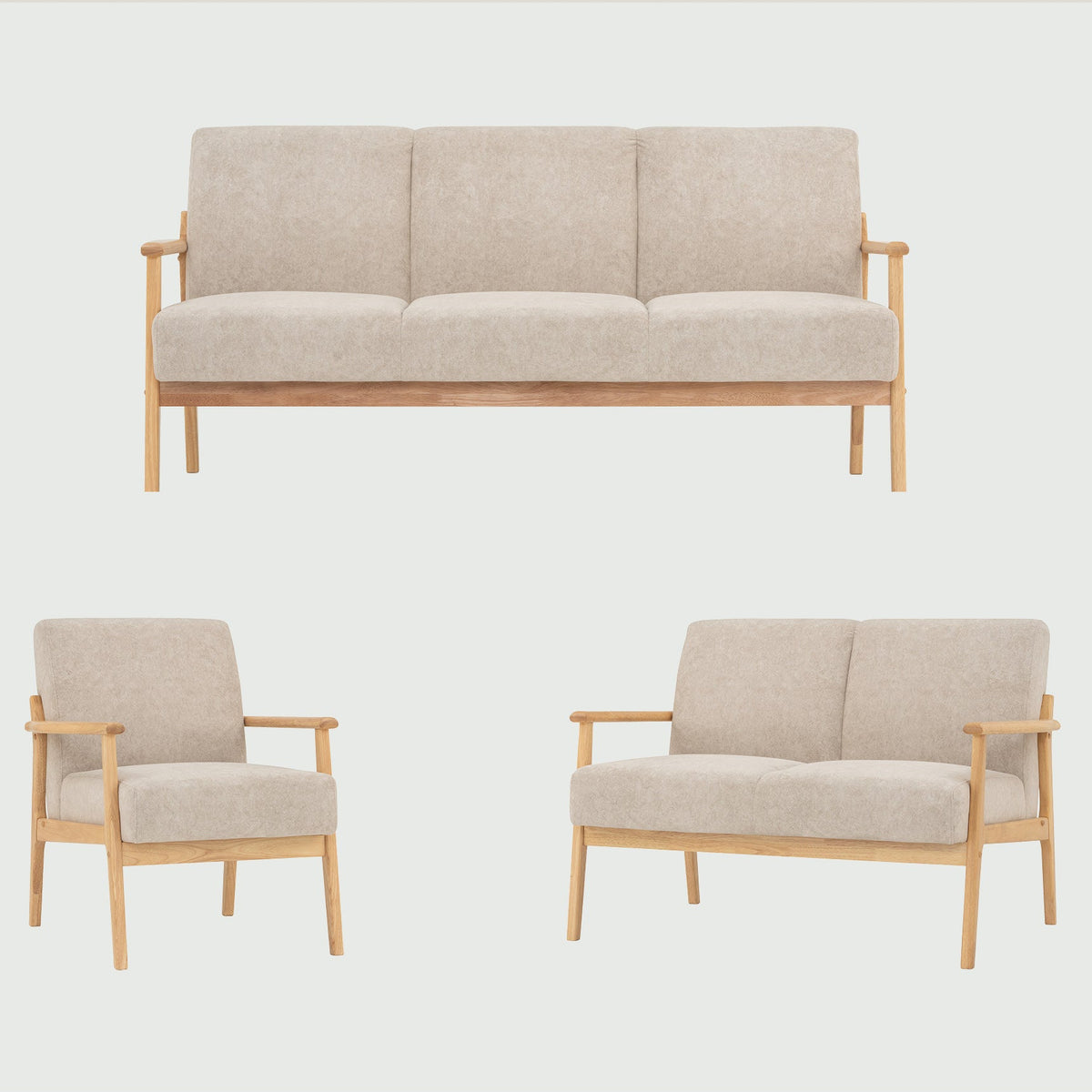 NATURA 1 Seater Sofa Light Brown Fabric Pet Friendly