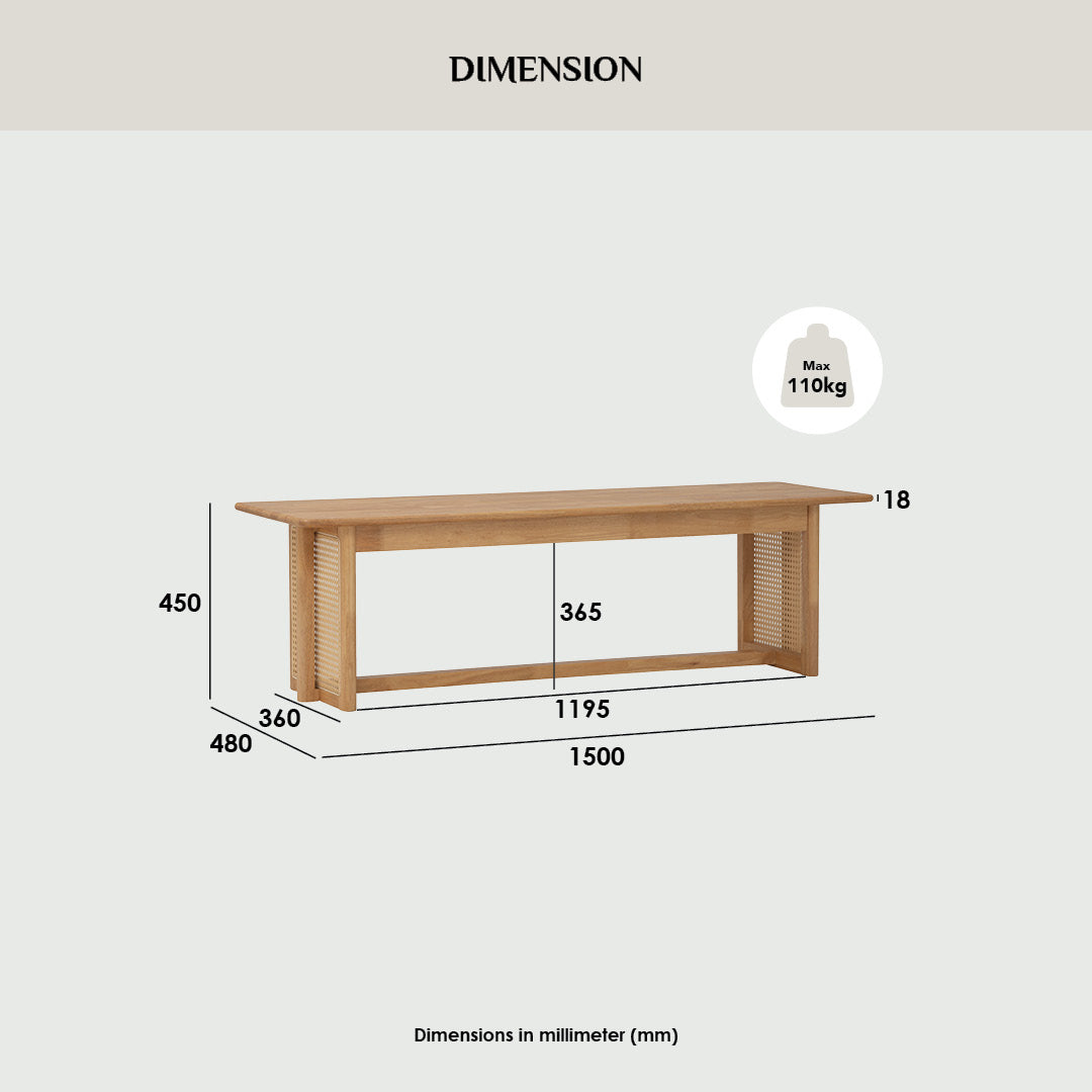 NATURA Bench 1.5m Natural