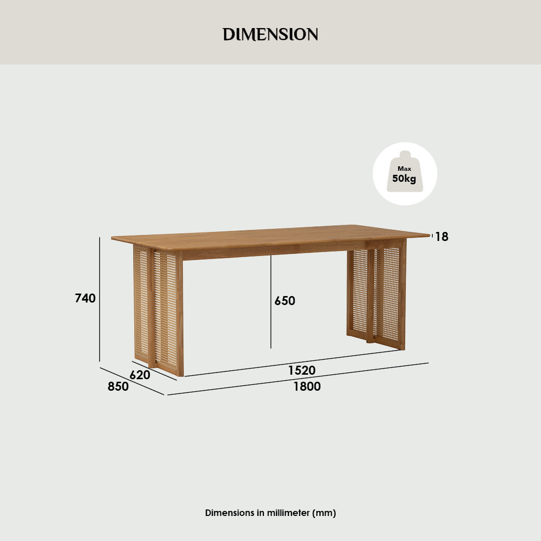 NATURA Dining Table W1.5m