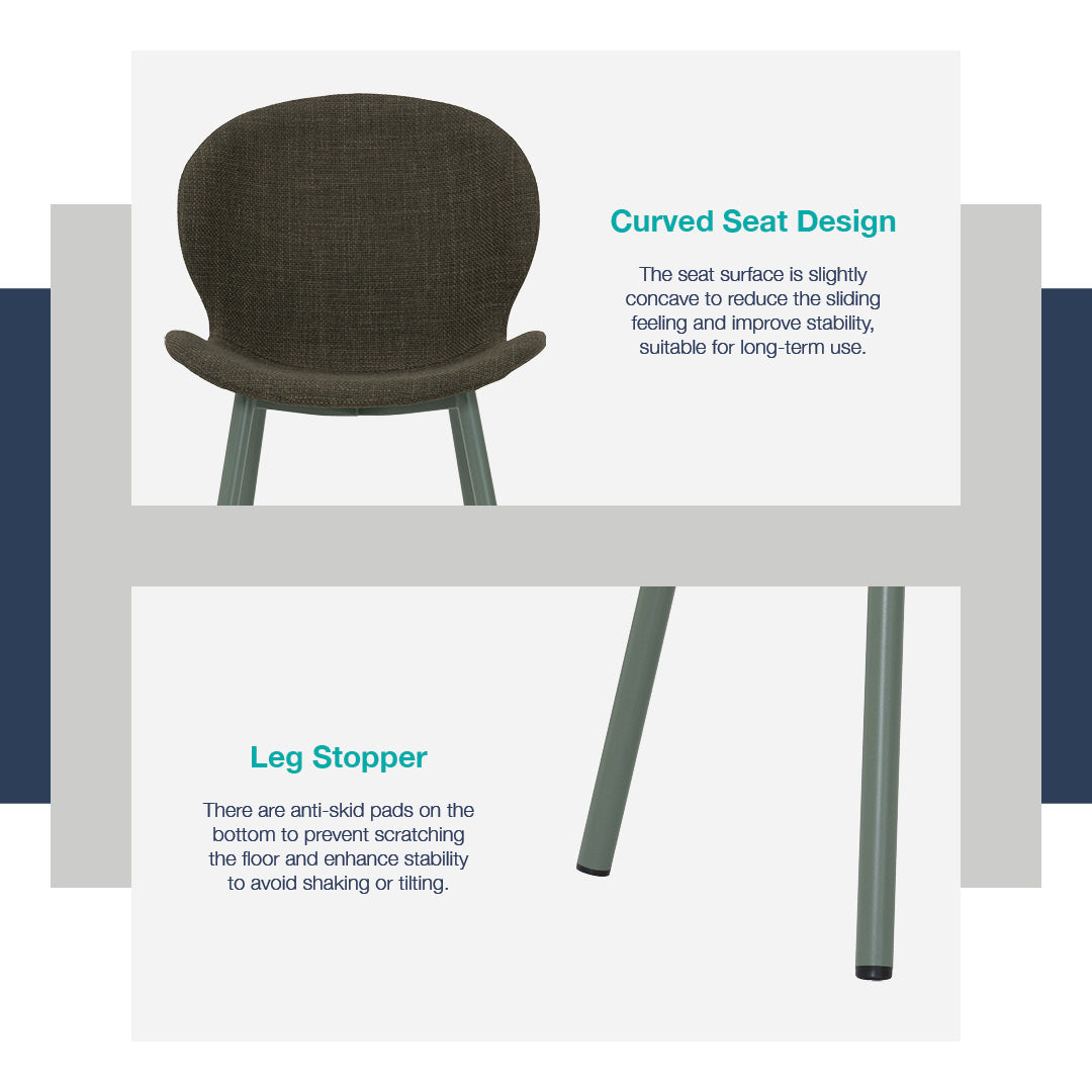 RUND Dining Chair Green (Set of 2)
