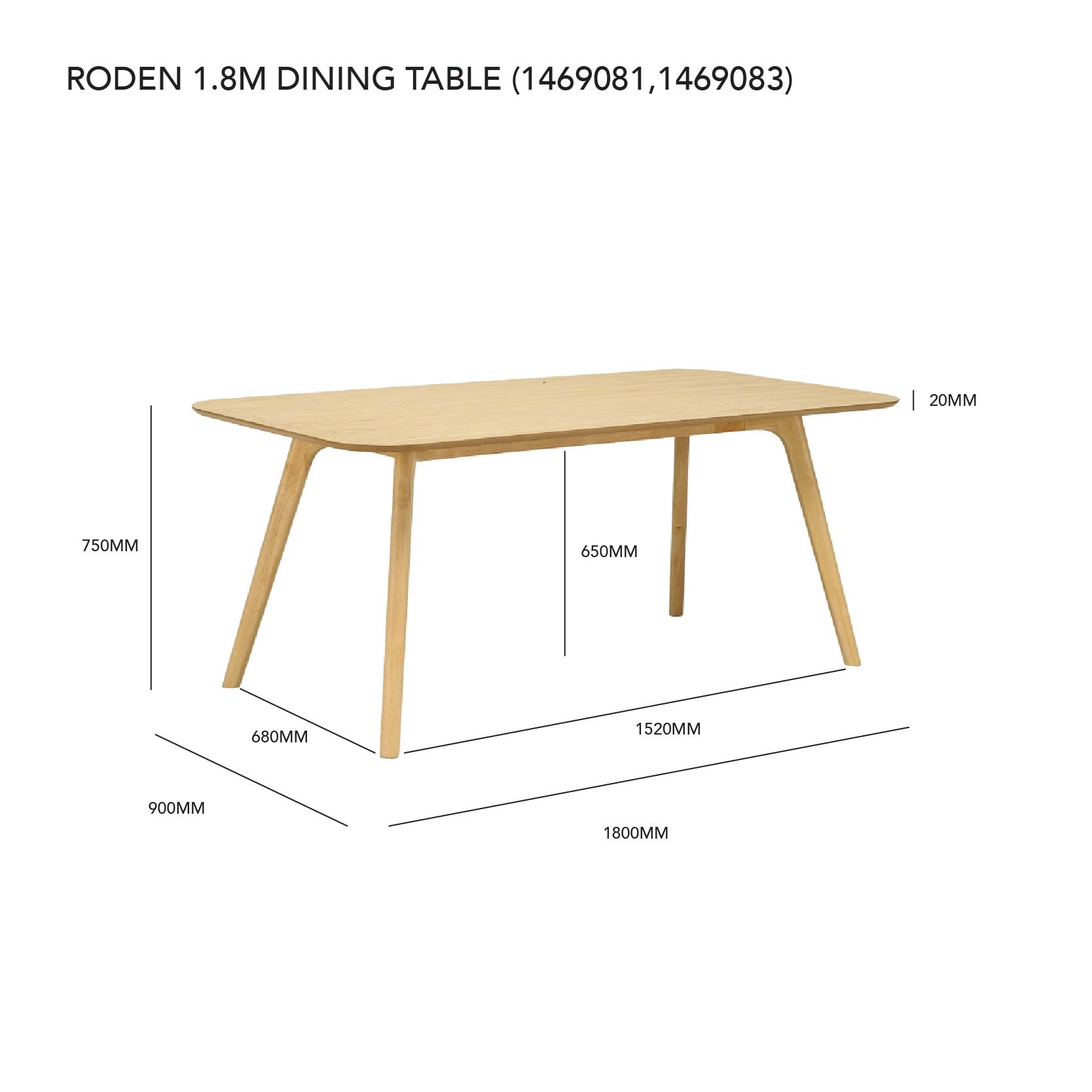 SOLID Dining Table 1.8m Cocoa